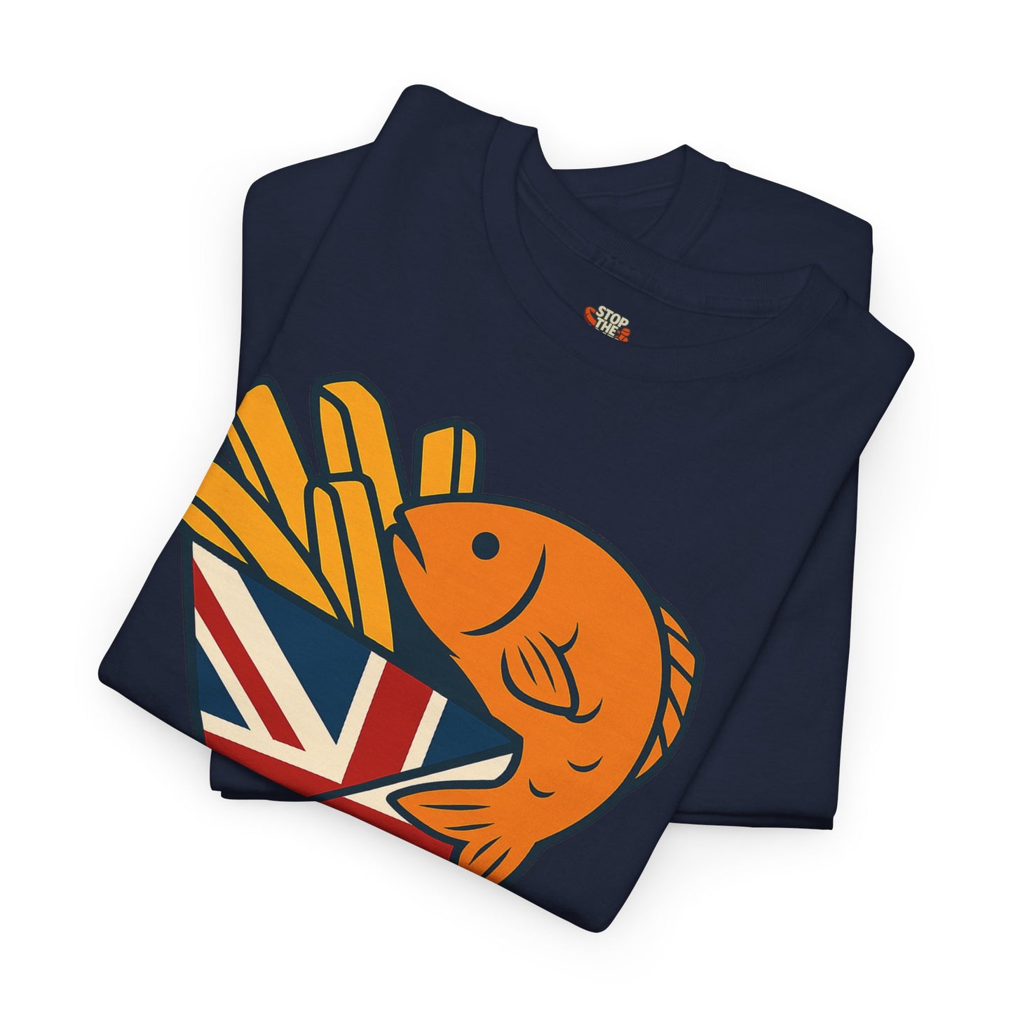 Fish & chips inspired Graphic Tee, Rule Britannia, Unisex Cotton T-Shirt, Casual Wear, Gift for Fish Lovers, Fun British Humor Shirt