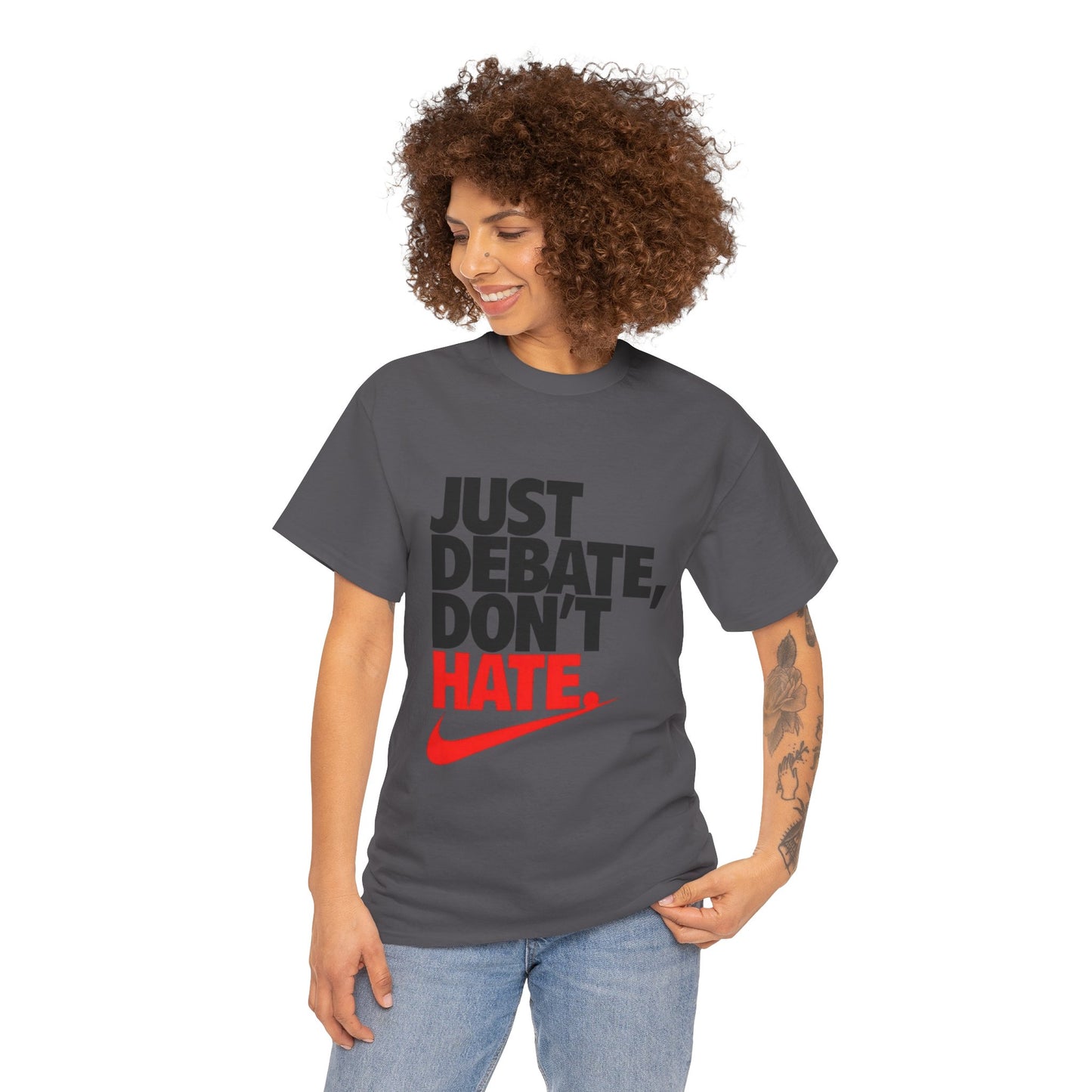 Unisex Cotton Tee - Just Debate, Don't Hate
