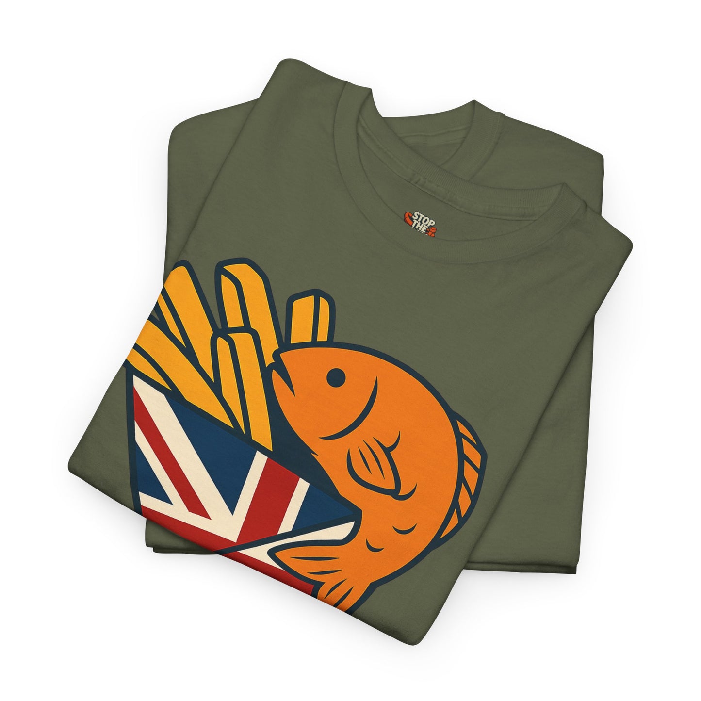 Fish & chips inspired Graphic Tee, Rule Britannia, Unisex Cotton T-Shirt, Casual Wear, Gift for Fish Lovers, Fun British Humor Shirt