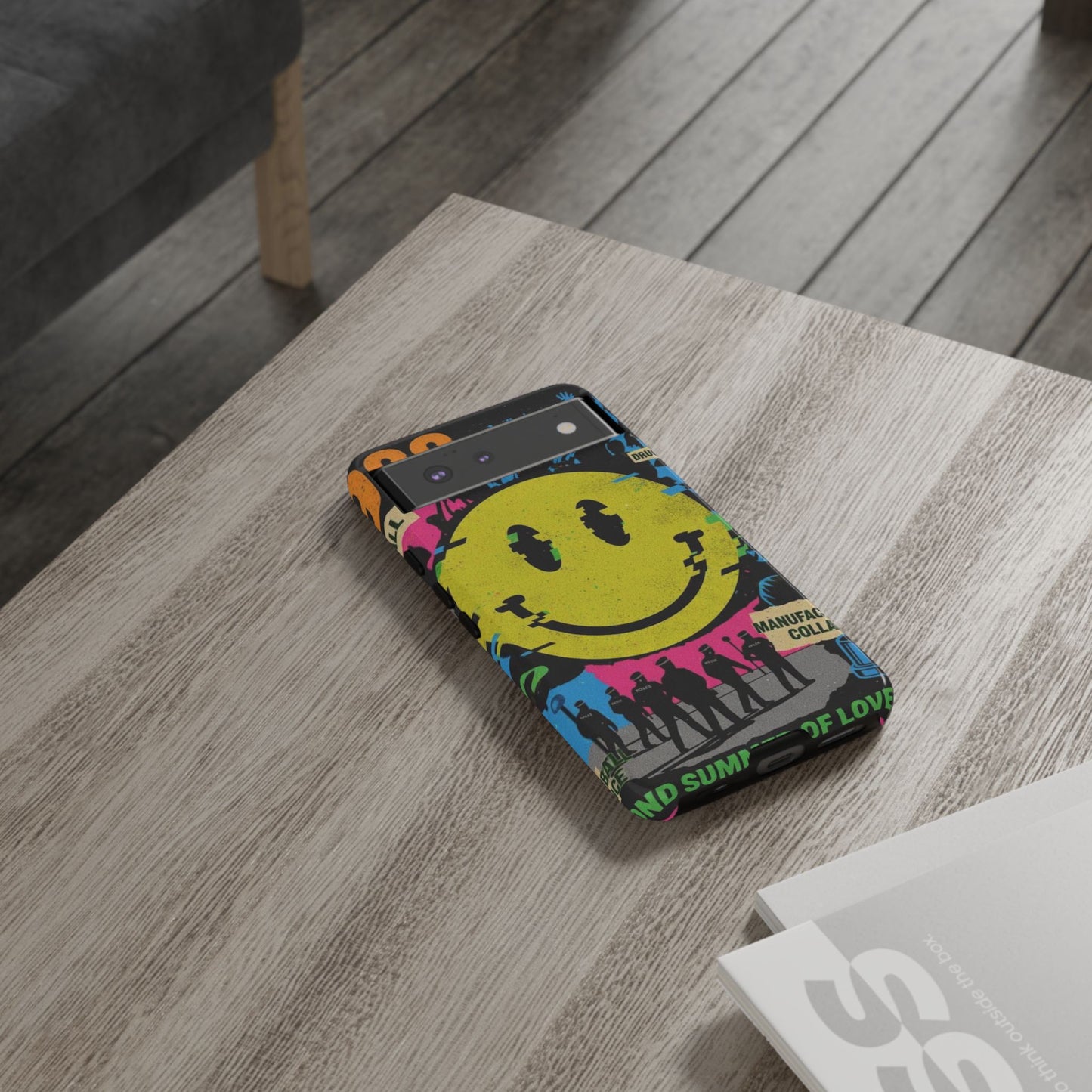 Acid house rave Vibrant iPhone Case, Tough Cases, Smiley Face Phone Cover, Fun Accessory, Colorful Phone Protector, Gift for Teenagers