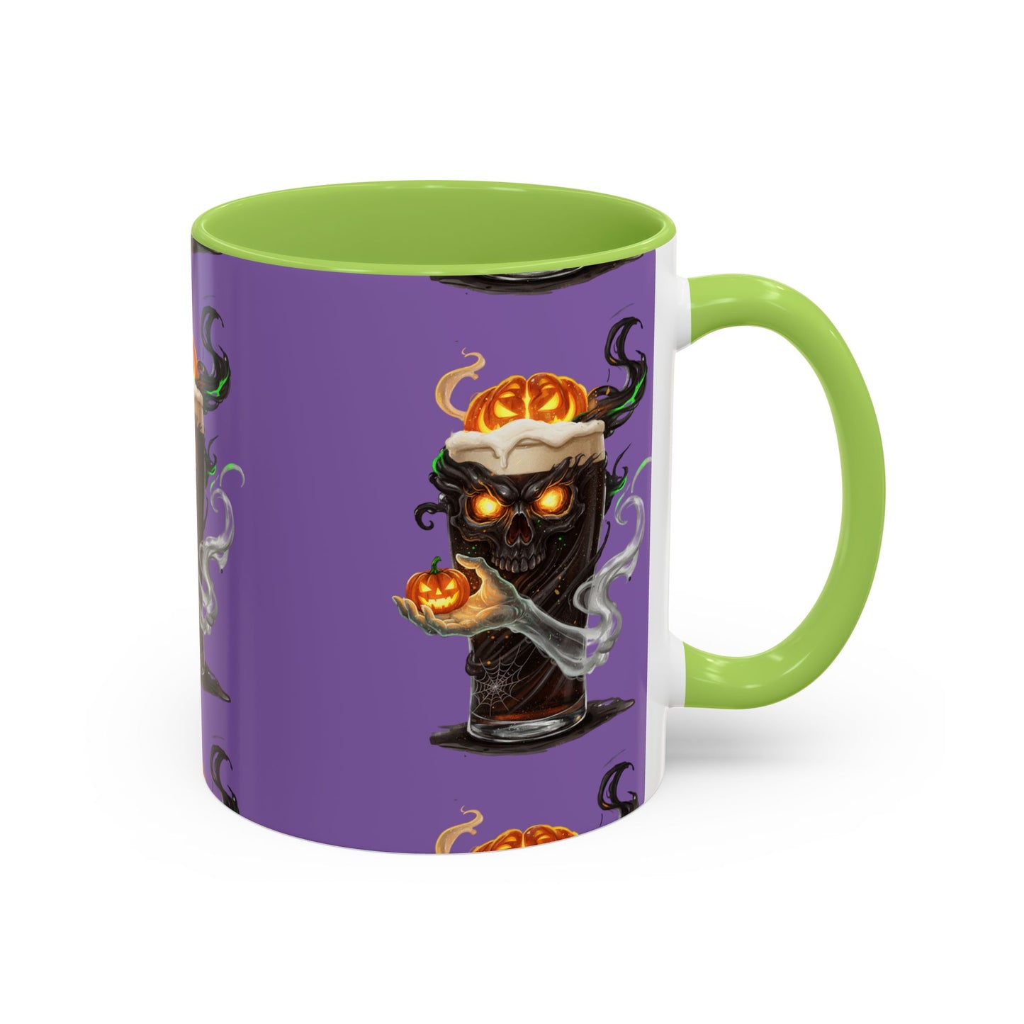 Halloween Skull Accent Coffee Mug - Spooky Drinkware for Fall, Halloween Parties, Home Decor, Gift for Goth Lovers, Skull Enthusiasts