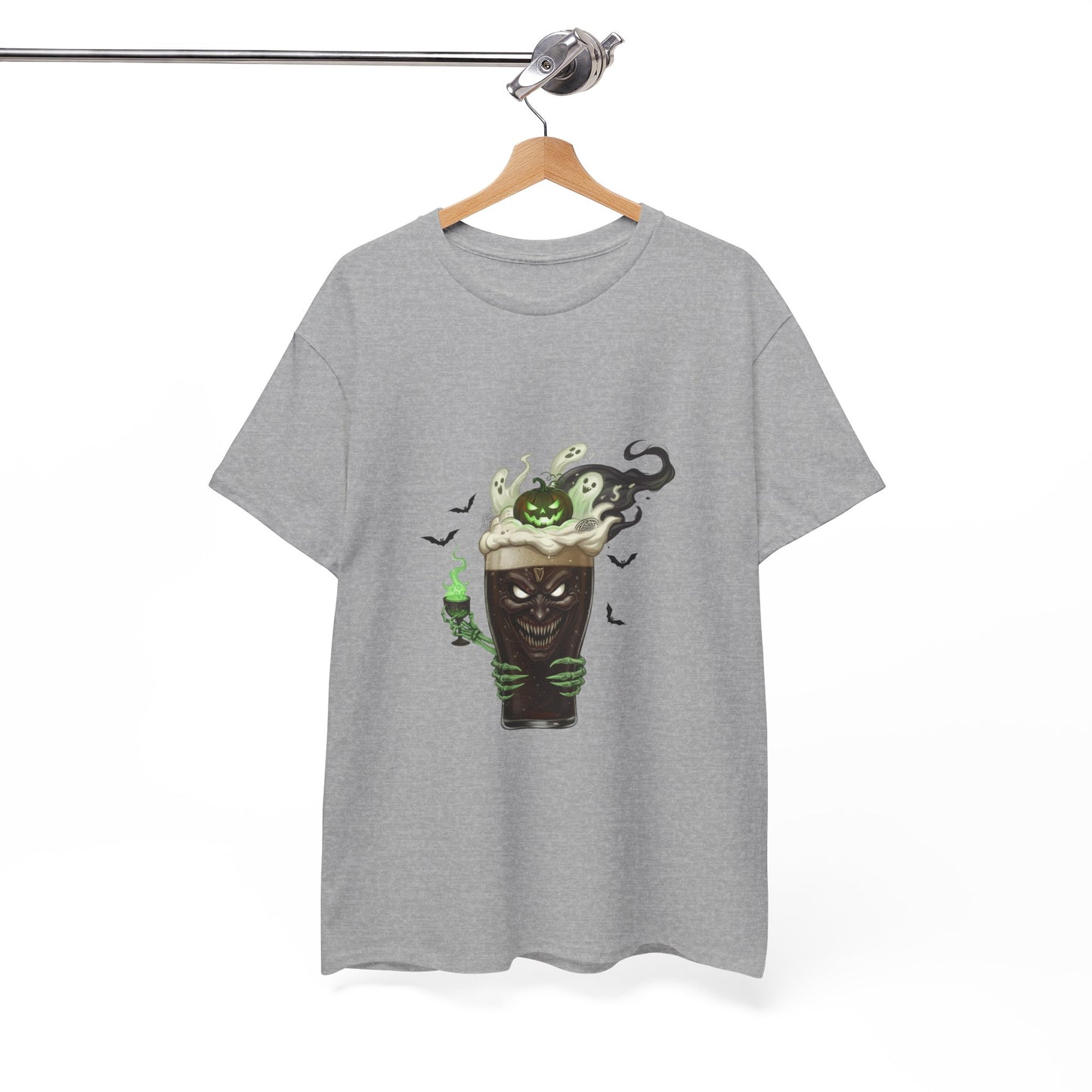 Guiness halloween Artistic Unisex Tee featuring Eco-Themed Design, Perfect for Casual Wear, Gift for Nature Lovers, Eco-Conscious Apparel, Earth Day