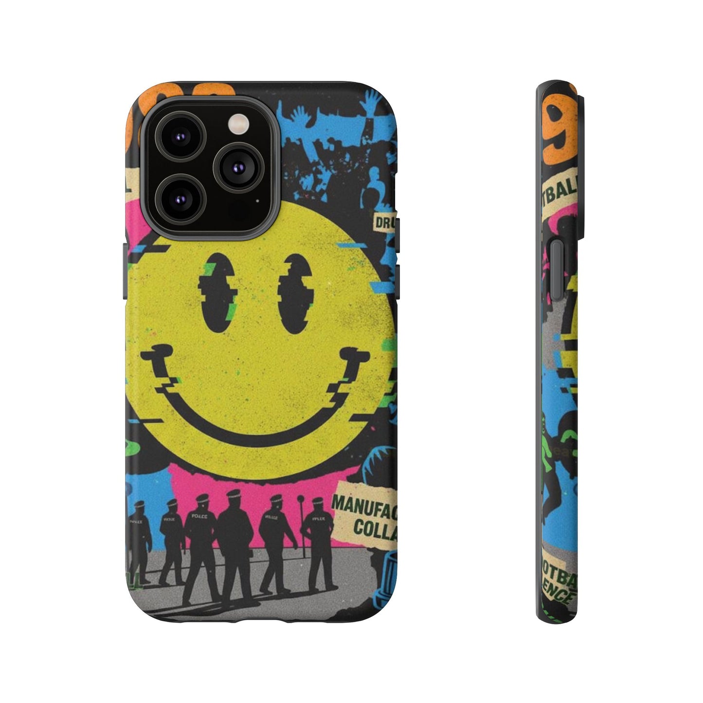 Acid house rave Vibrant iPhone Case, Tough Cases, Smiley Face Phone Cover, Fun Accessory, Colorful Phone Protector, Gift for Teenagers