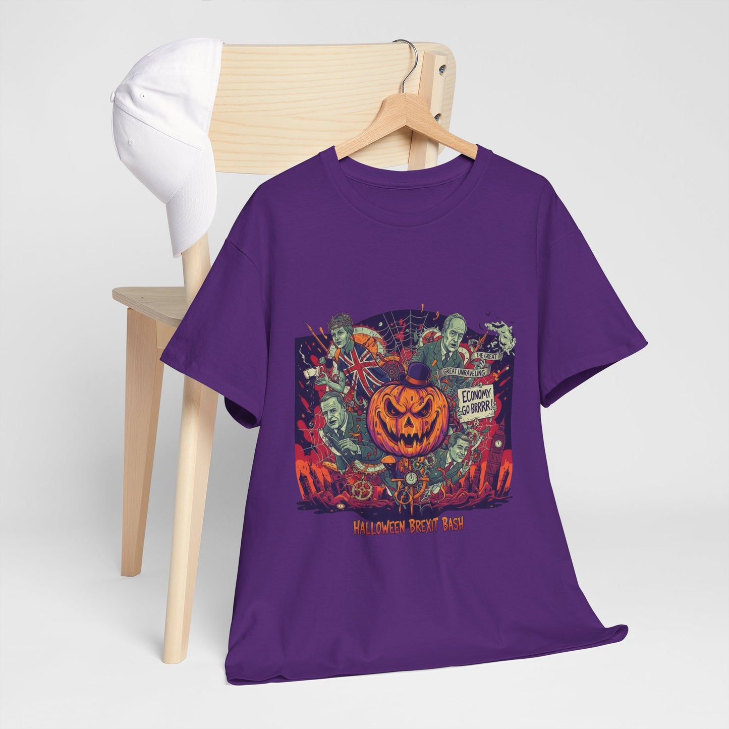 Halloween satire british design Unisex Heavy Cotton Tee shirt