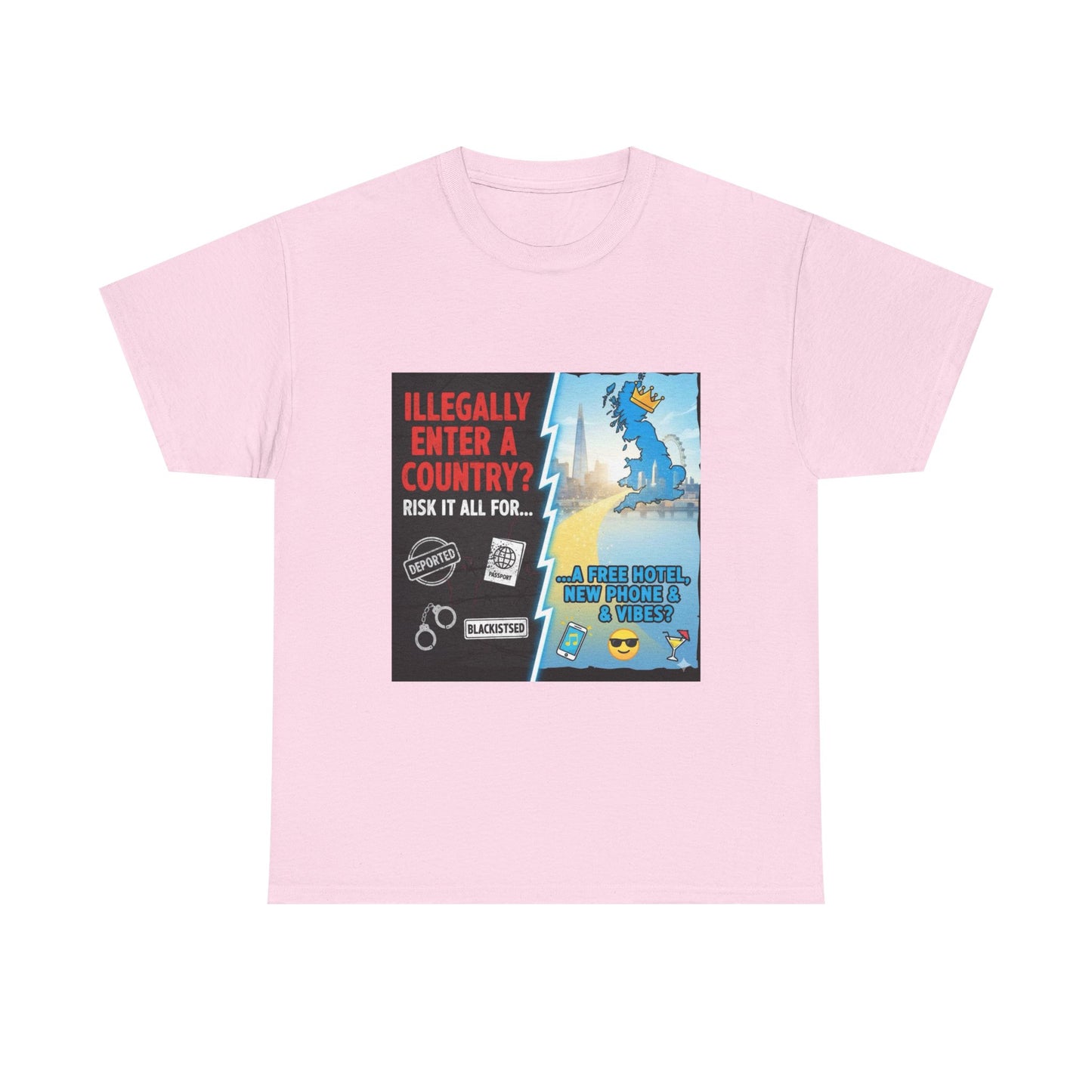 Enter illegally get free hotel t shirt - Bold Statement T-Shirt - Unisex Tee for Casual Wear, Gift for Friends, Humor Style, Graphic Tee, Perfect for Celebrations