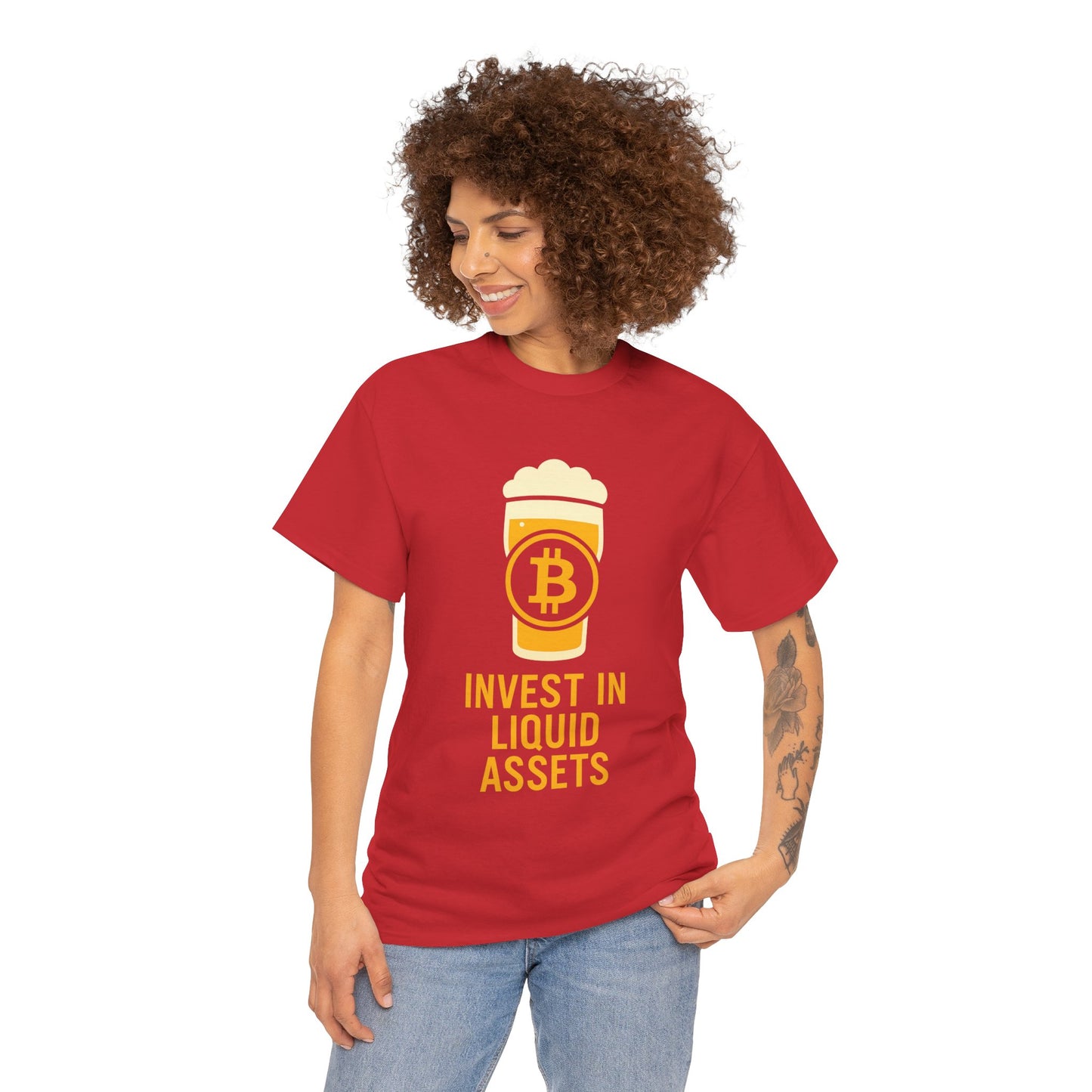 Bitcoin liquid assets Investment Unisex Heavy Cotton Tee, Crypto Shirt, Financial Humor Tee, Gift for Investors, Funny Bitcoin Apparel