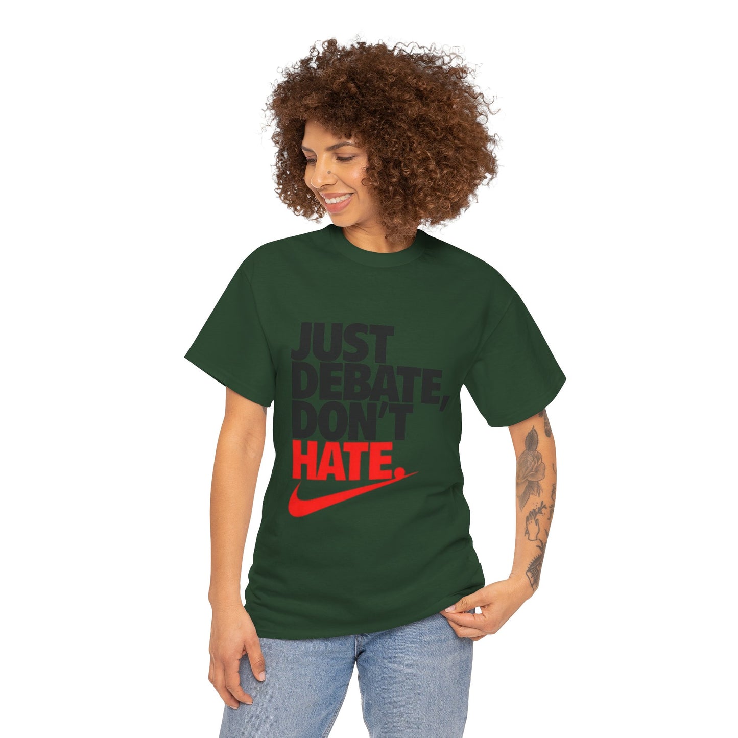 Unisex Cotton Tee - Just Debate, Don't Hate