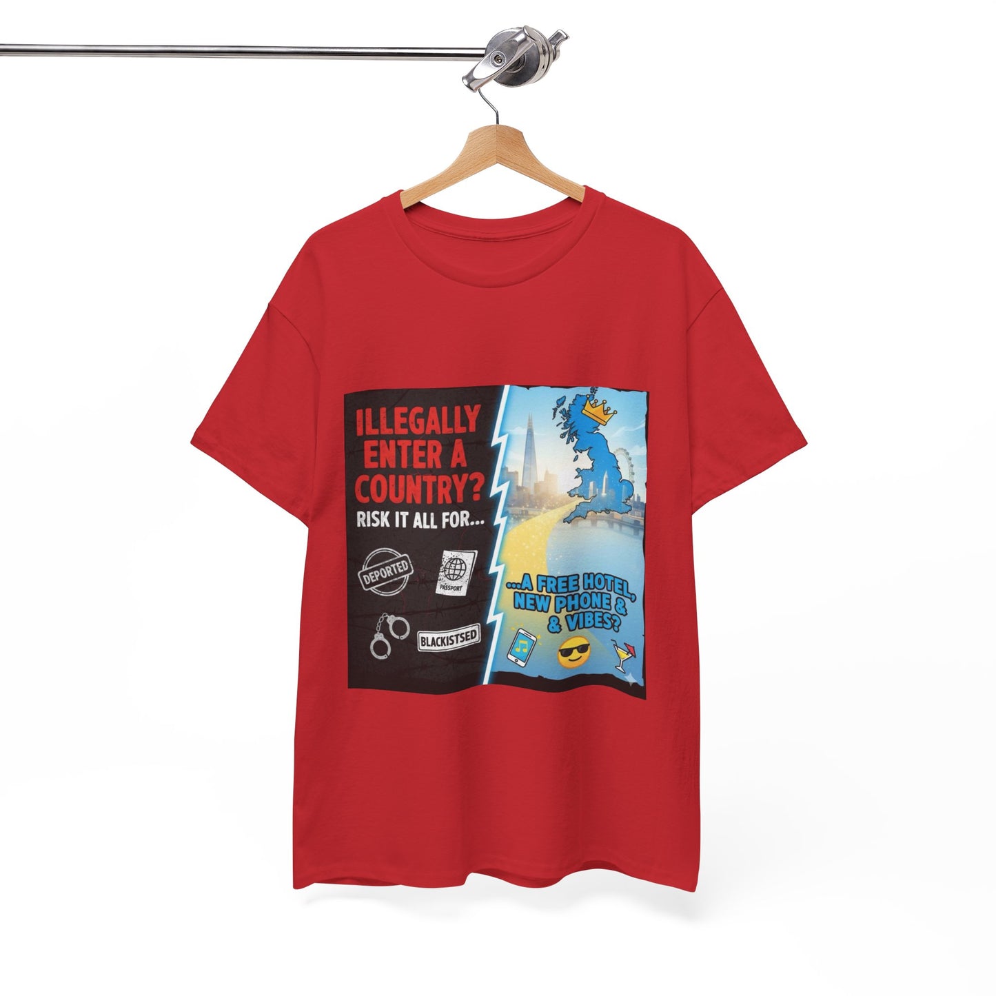 Enter illegally get free hotel t shirt - Bold Statement T-Shirt - Unisex Tee for Casual Wear, Gift for Friends, Humor Style, Graphic Tee, Perfect for Celebrations