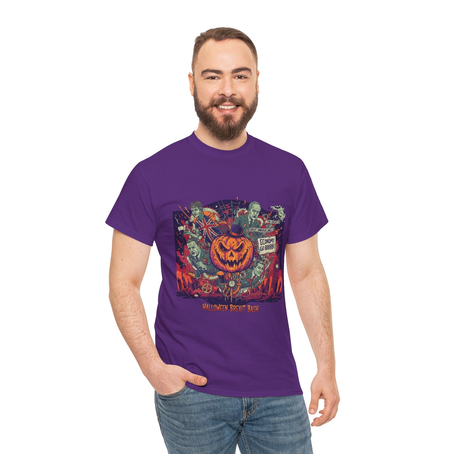Halloween satire british design Unisex Heavy Cotton Tee shirt