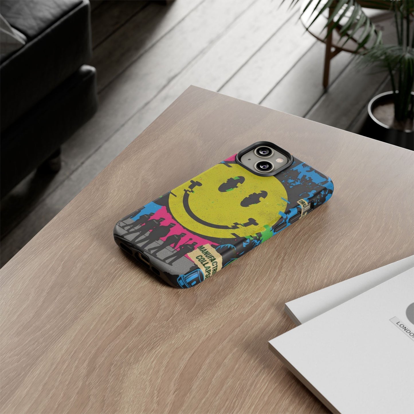 Acid house rave Vibrant iPhone Case, Tough Cases, Smiley Face Phone Cover, Fun Accessory, Colorful Phone Protector, Gift for Teenagers