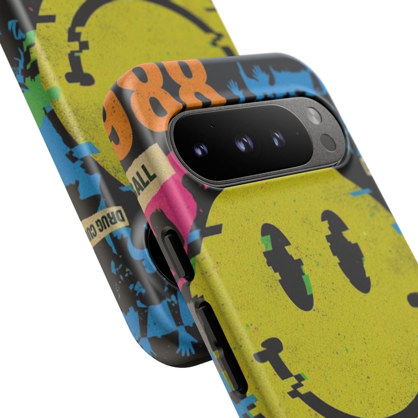 Acid house rave Vibrant iPhone Case, Tough Cases, Smiley Face Phone Cover, Fun Accessory, Colorful Phone Protector, Gift for Teenagers