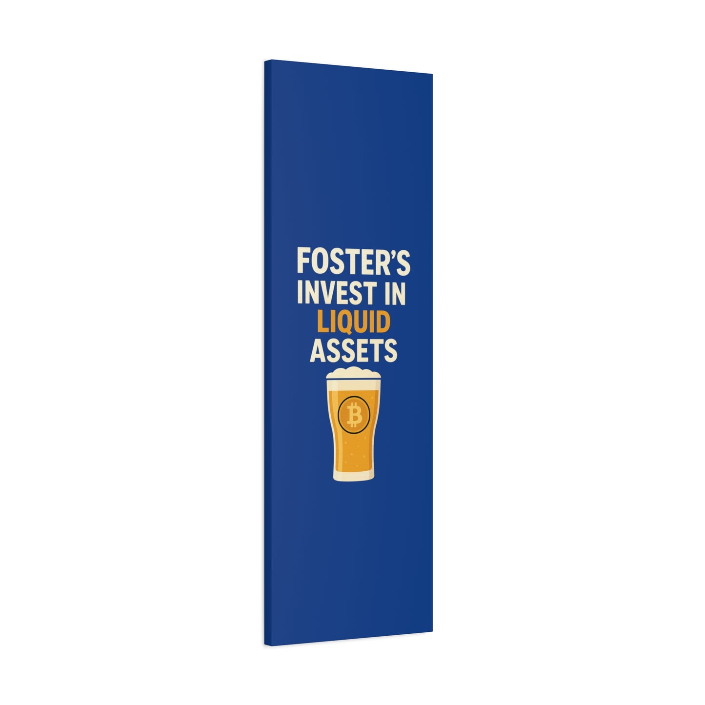 Bitcoin Liquid Assets Fosters Canvas Art, Wall Decor, Cryptocurrency Gift, Modern Home Art, Unique Beer Themed Decoration