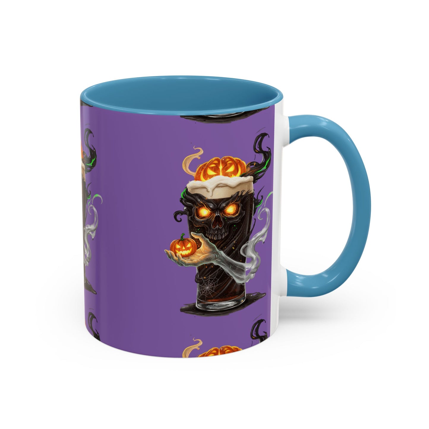 Halloween Skull Accent Coffee Mug - Spooky Drinkware for Fall, Halloween Parties, Home Decor, Gift for Goth Lovers, Skull Enthusiasts