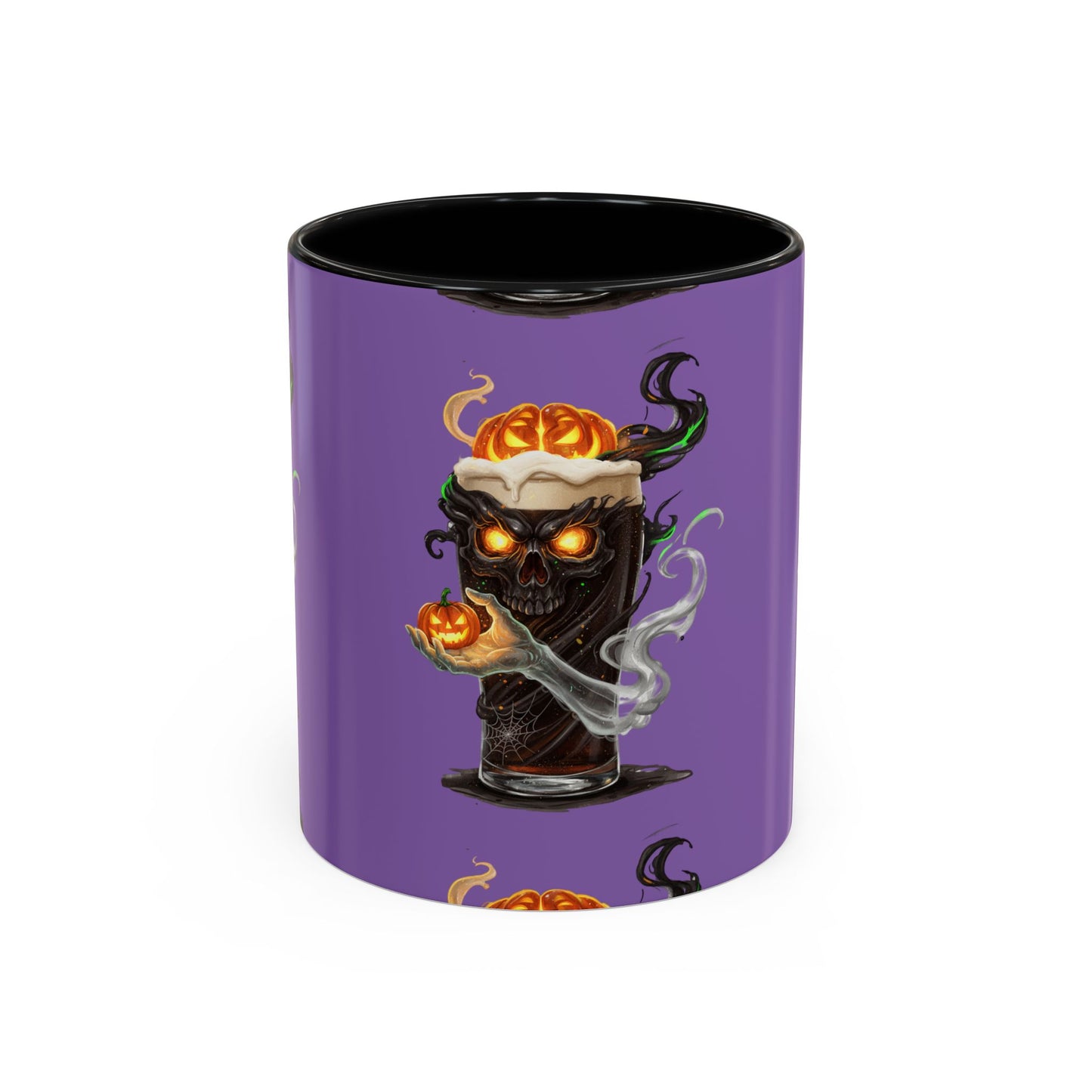 Halloween Skull Accent Coffee Mug - Spooky Drinkware for Fall, Halloween Parties, Home Decor, Gift for Goth Lovers, Skull Enthusiasts