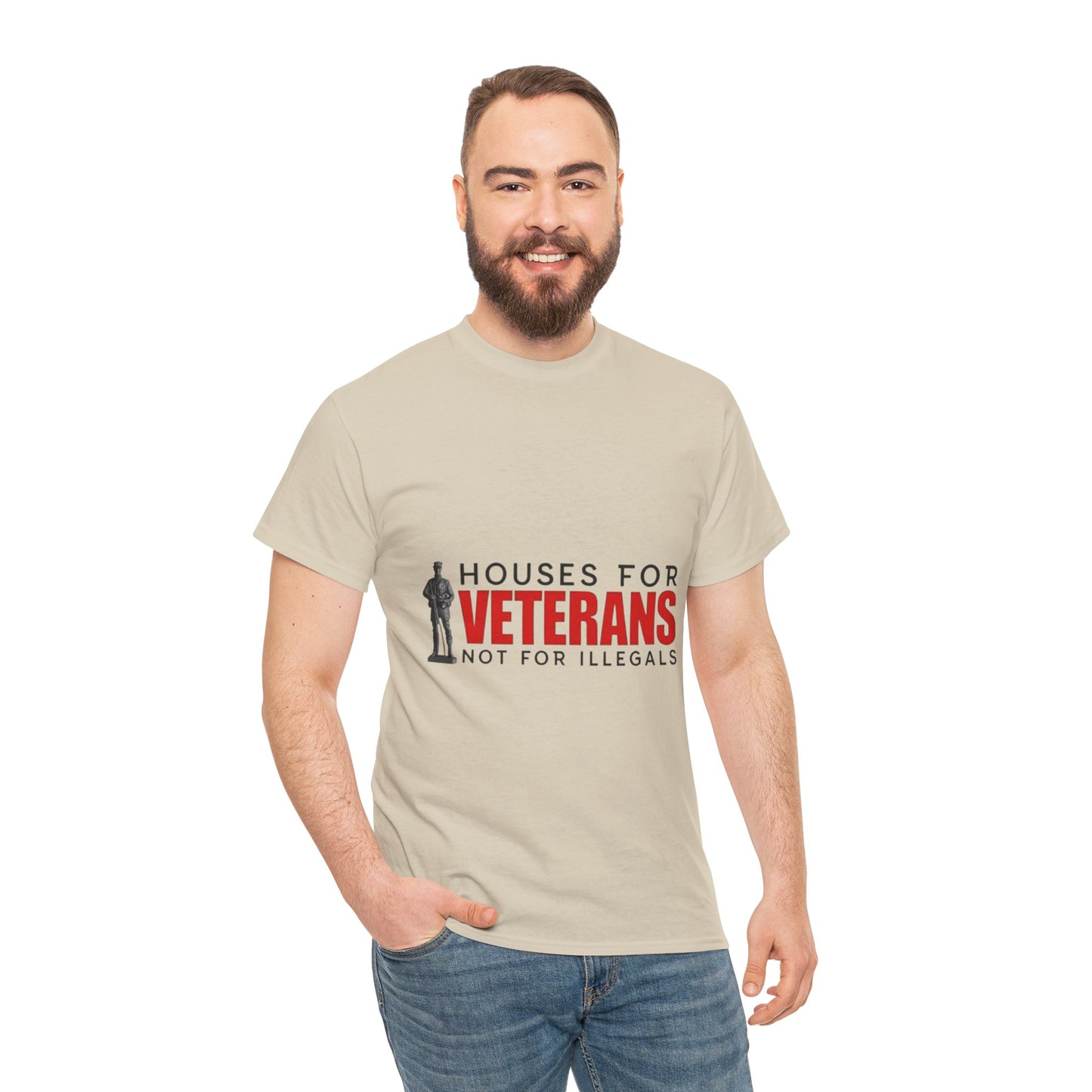 Unisex Heavy Cotton Tee - 'Houses for Veterans' Statement Shirt for Supporters, Patriotic Gifts, Veteran Advocacy Apparel, Everyday [...]