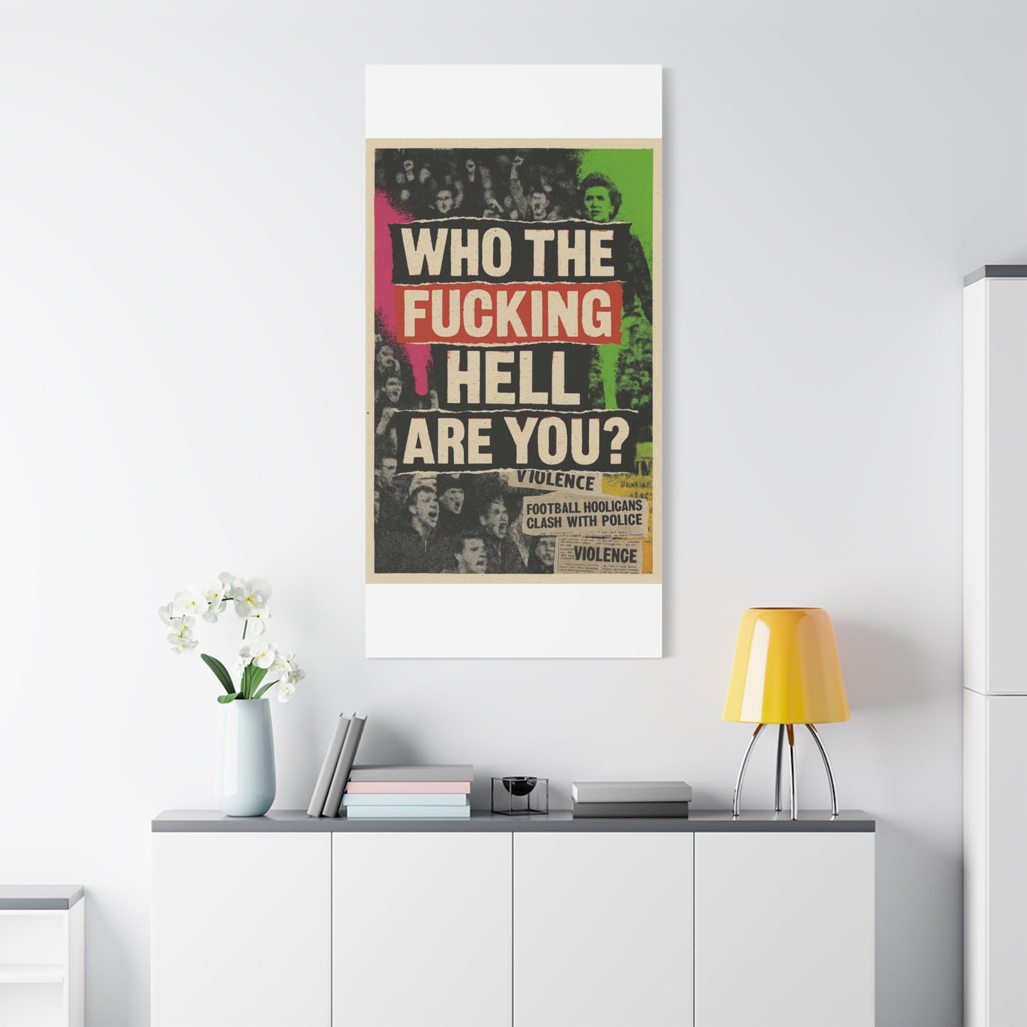 80s retro hooligan terrace chant classic design - Bold Art Canvas Print, Urban Decor, Wall Art for Home, Gift for Friends, Office Wall Decoration, Motivational Artwork