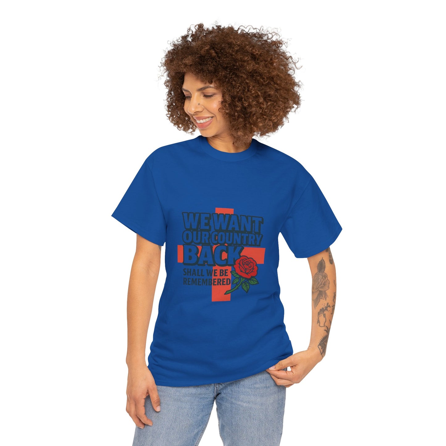 Unisex Heavy Cotton Tee - We Want Our Country Back, Casual Statement Tee, Proud Heritage Shirt, Comfortable Everyday Wear, Gift for [...]