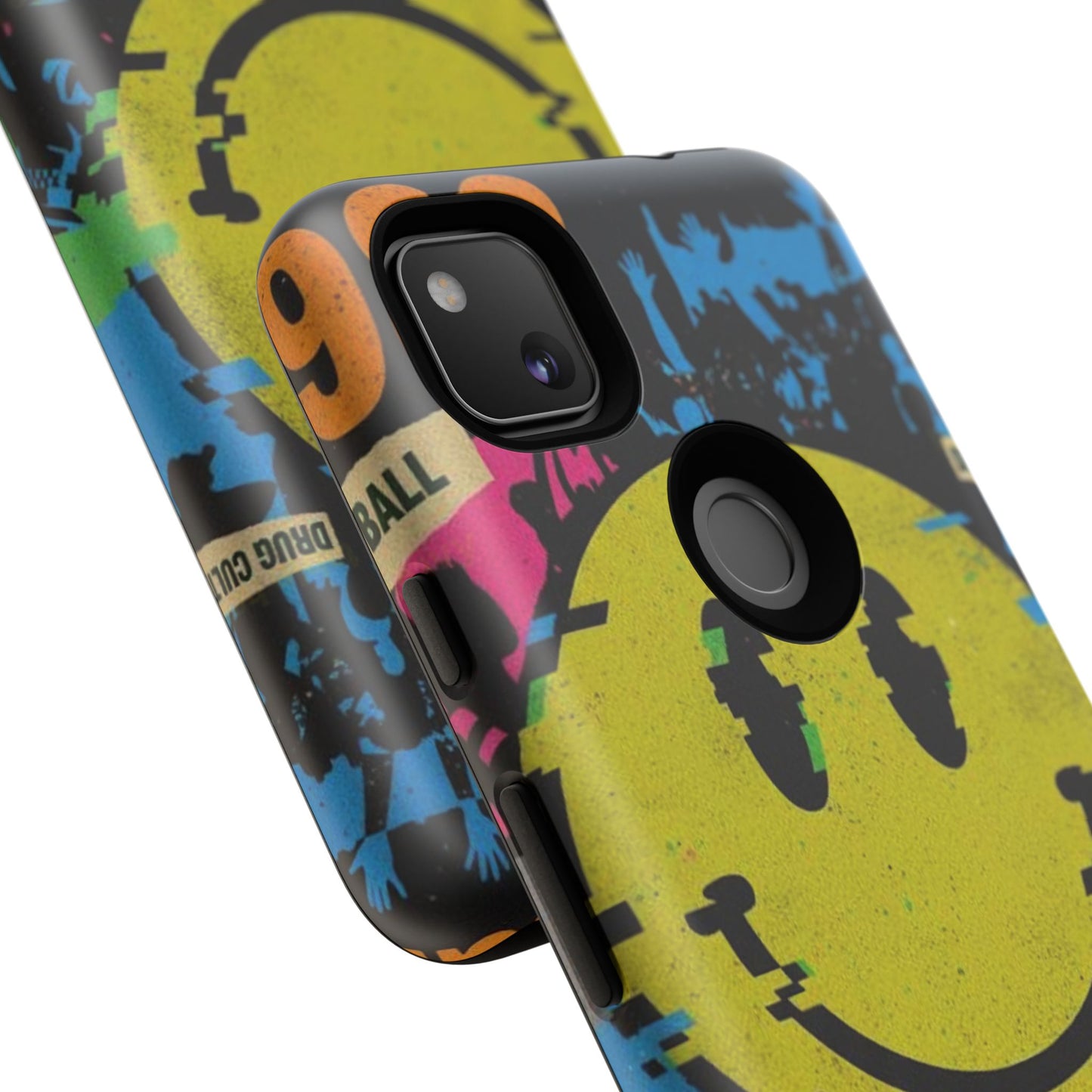 Acid house rave Vibrant iPhone Case, Tough Cases, Smiley Face Phone Cover, Fun Accessory, Colorful Phone Protector, Gift for Teenagers