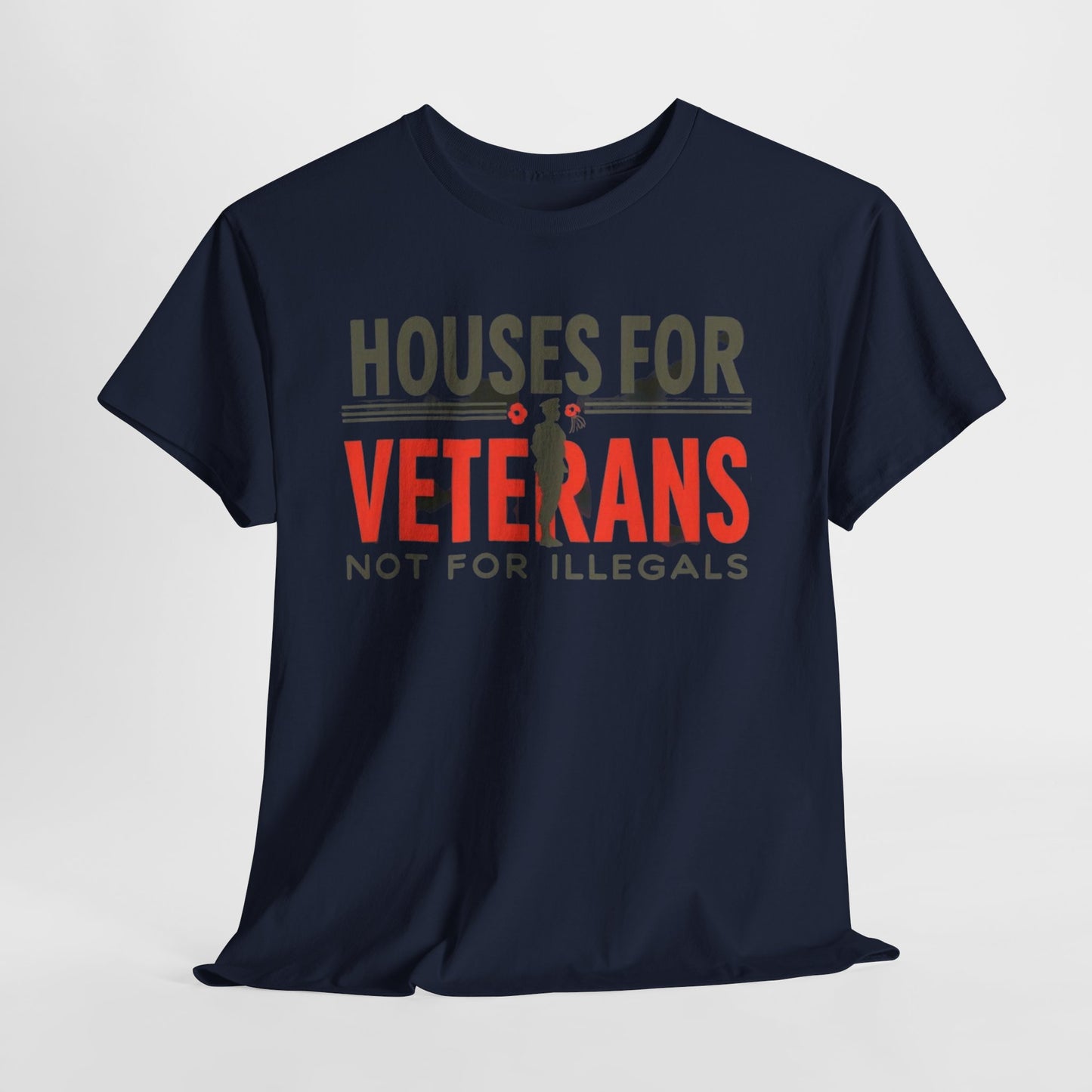 Unisex Heavy Cotton Tee - 'Houses for Veterans not for illegals' Statement Shirt for Supporters, Patriotic Gifts, Veteran Advocacy Apparel, Everyday [...]