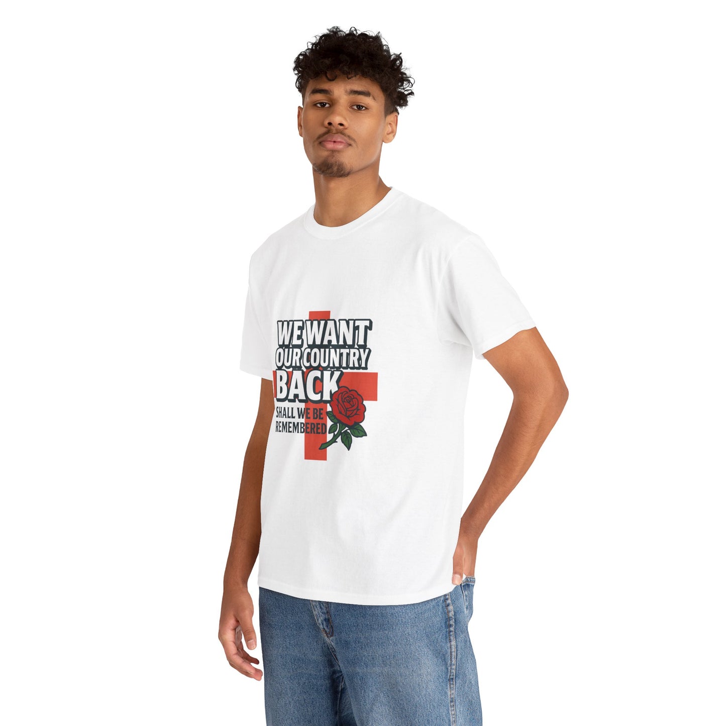 Unisex Heavy Cotton Tee - We Want Our Country Back, Casual Statement Tee, Proud Heritage Shirt, Comfortable Everyday Wear, Gift for [...]