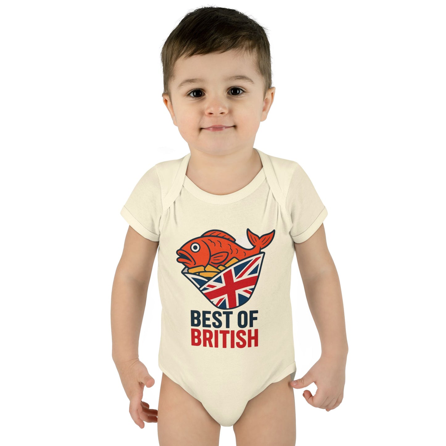 Fish & chips British Pride Baby Bodysuit, Cute Infant Outfit, Baby Shower Gift, British Culture Apparel, New Parent Essentials, Toddler Clothing