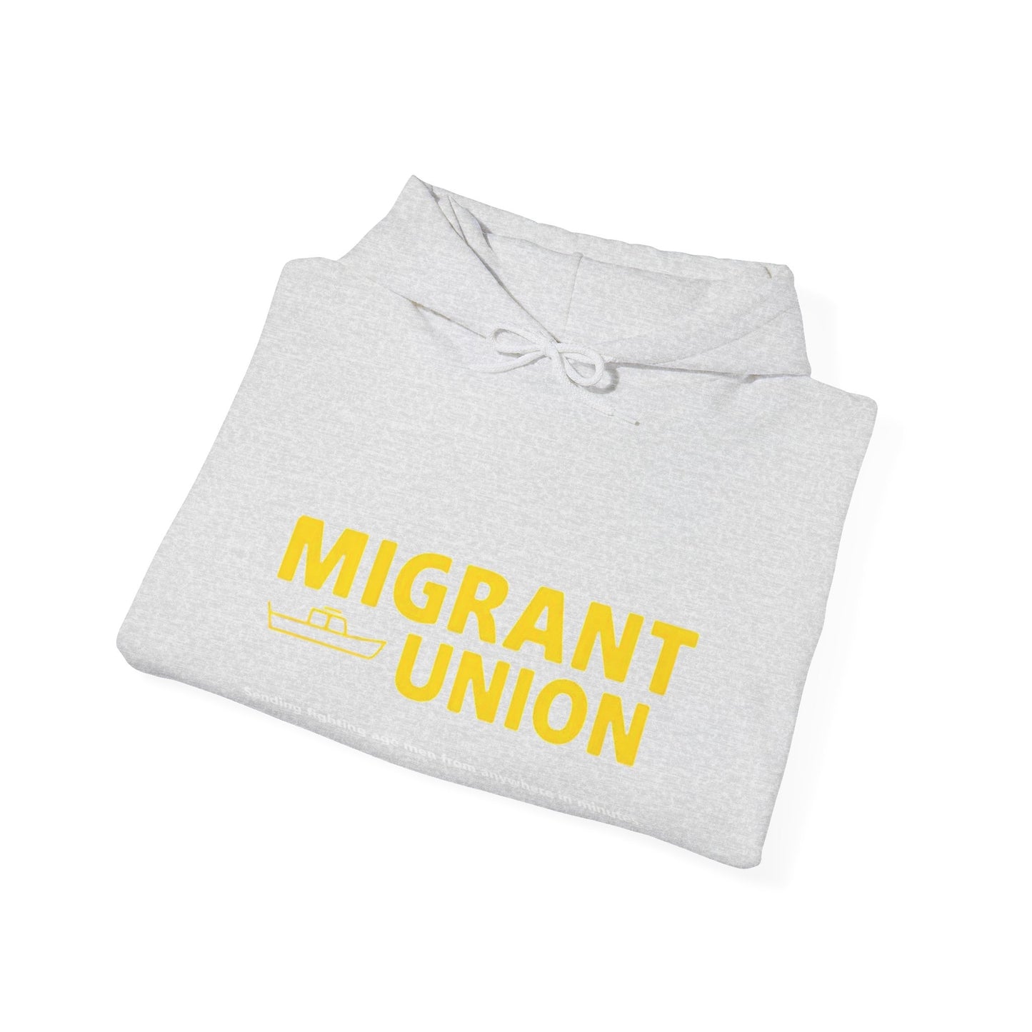 Migrant Union Hooded Sweatshirt, Unisex Sweatshirt, Cozy Layer, Activism Apparel, Streetwear, Gift for Protesters, Conscious Fashion