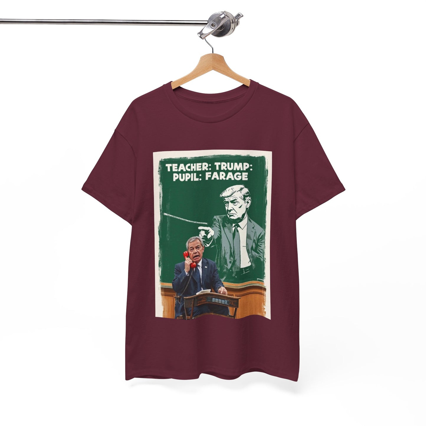 Political Humor Tee: Teacher Trump & Pupil Farage Graphic Shirt