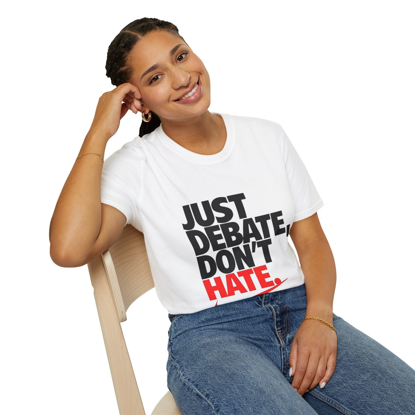 Just Debate T-Shirt - Unisex Softstyle Tee for Open Dialogues