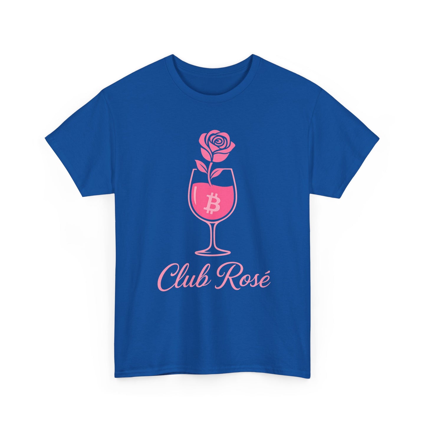 Stylish Club Rose Bitcoin-Themed Tee - Club Rosé Design, Unisex Heavy Cotton Shirt, Perfect for Parties, Casual Outings, Gift for Crypto Lovers
