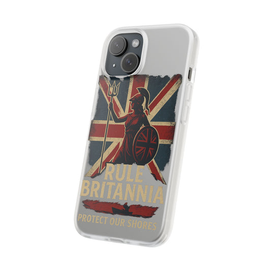 Patriotic Phone Case - Rule Britannia, Union Jack, British Pride, Gift for Her, Unique Flexi Case, Phone Accessory