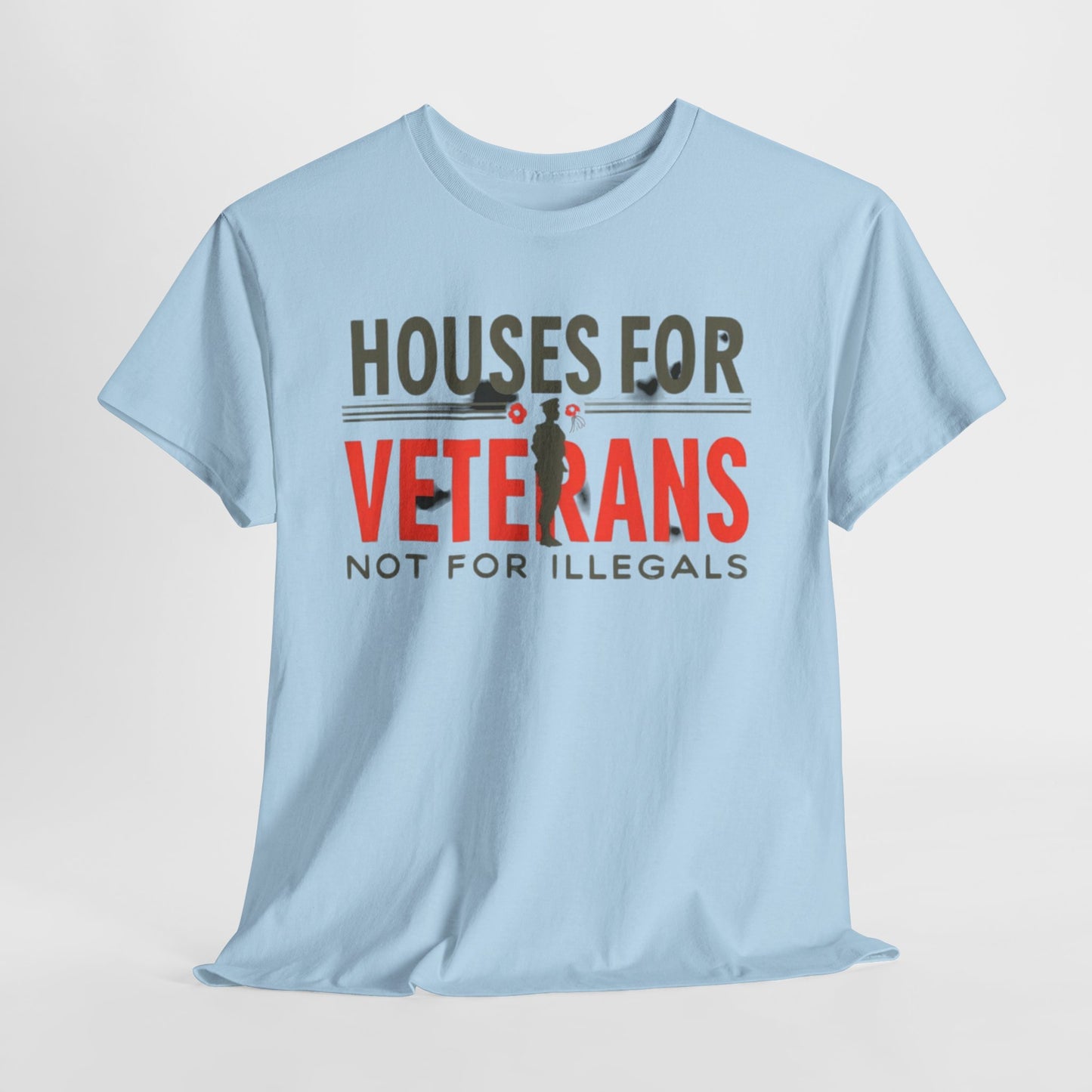 Unisex Heavy Cotton Tee - 'Houses for Veterans not for illegals' Statement Shirt for Supporters, Patriotic Gifts, Veteran Advocacy Apparel, Everyday [...]