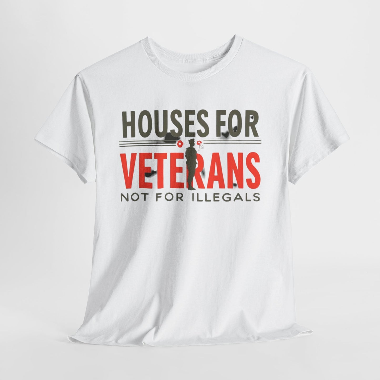 Unisex Heavy Cotton Tee - 'Houses for Veterans not for illegals' Statement Shirt for Supporters, Patriotic Gifts, Veteran Advocacy Apparel, Everyday [...]