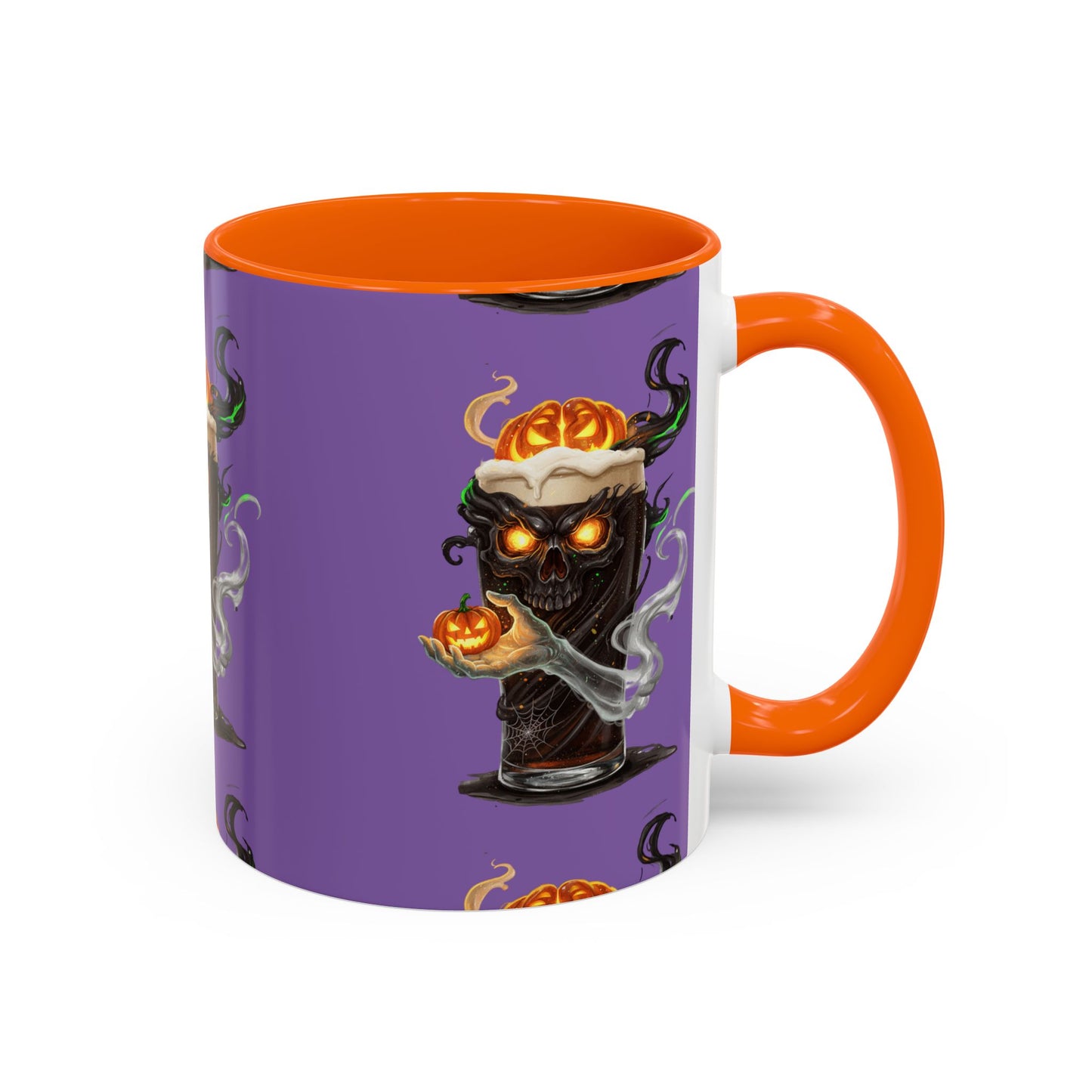 Halloween Skull Accent Coffee Mug - Spooky Drinkware for Fall, Halloween Parties, Home Decor, Gift for Goth Lovers, Skull Enthusiasts