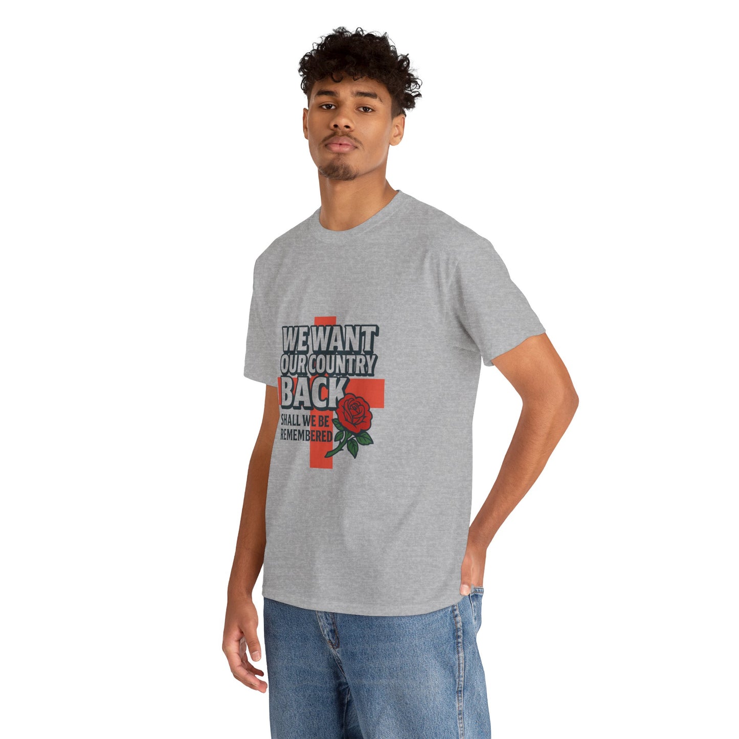 Unisex Heavy Cotton Tee - We Want Our Country Back, Casual Statement Tee, Proud Heritage Shirt, Comfortable Everyday Wear, Gift for [...]