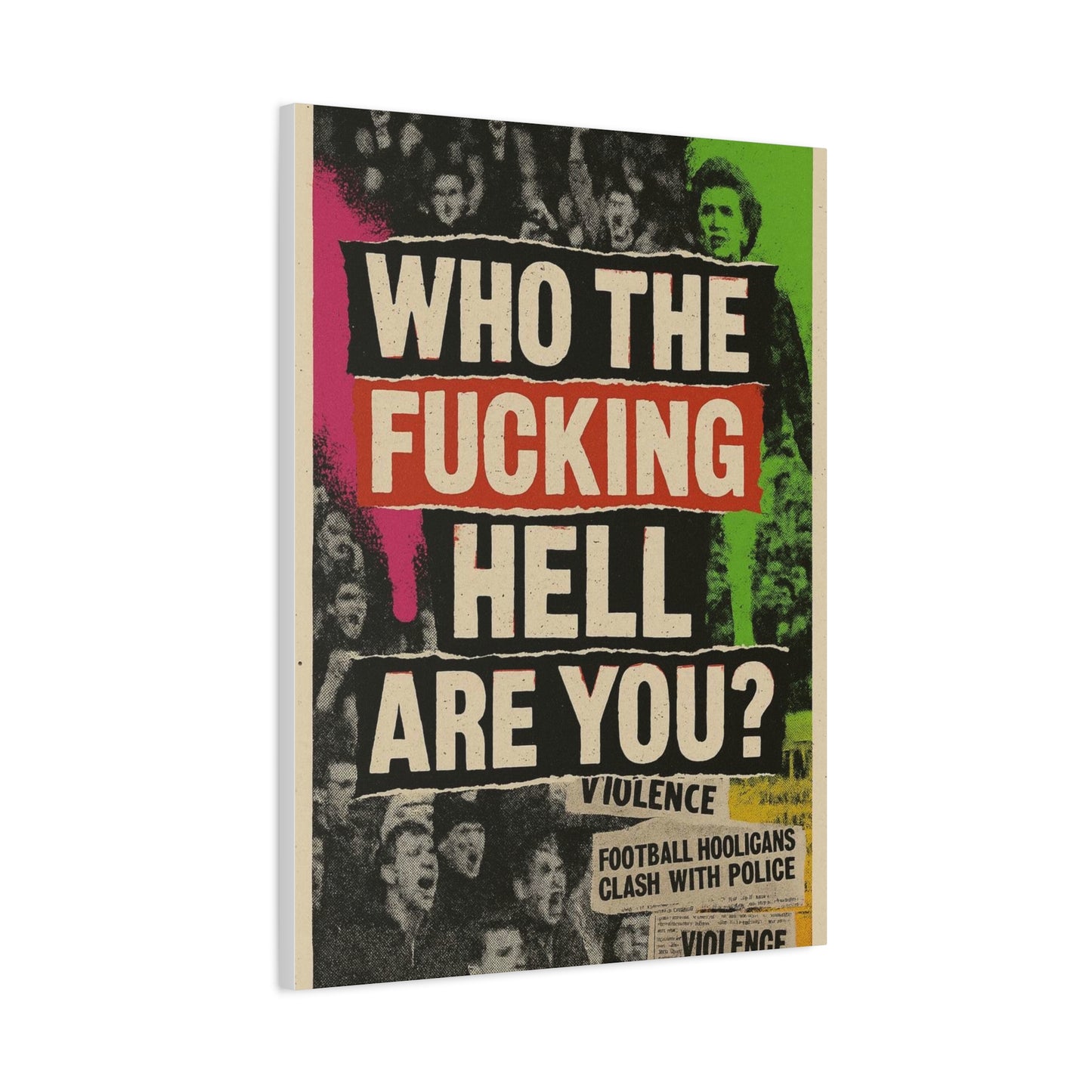 80s retro hooligan terrace chant classic design - Bold Art Canvas Print, Urban Decor, Wall Art for Home, Gift for Friends, Office Wall Decoration, Motivational Artwork