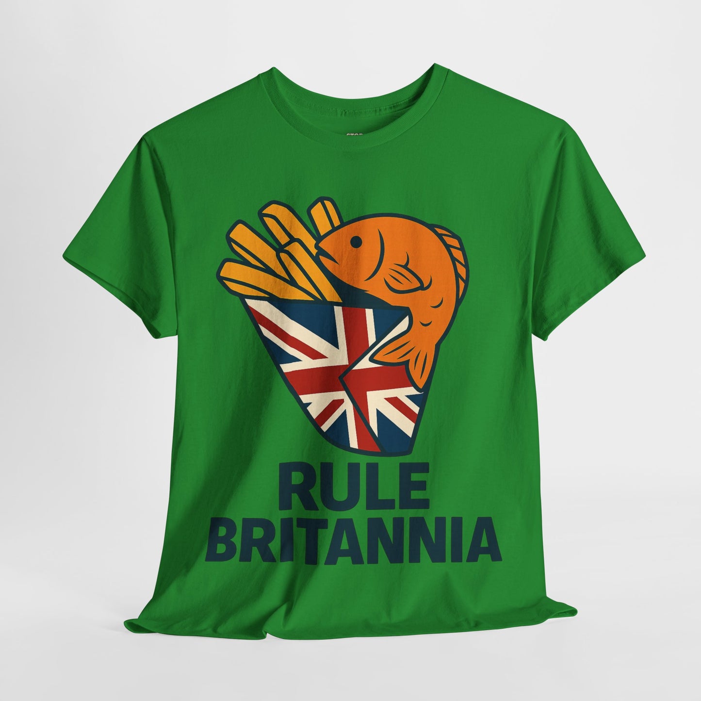 Fish & chips inspired Graphic Tee, Rule Britannia, Unisex Cotton T-Shirt, Casual Wear, Gift for Fish Lovers, Fun British Humor Shirt