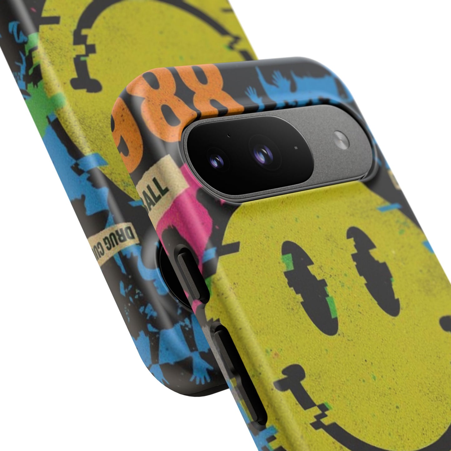 Acid house rave Vibrant iPhone Case, Tough Cases, Smiley Face Phone Cover, Fun Accessory, Colorful Phone Protector, Gift for Teenagers