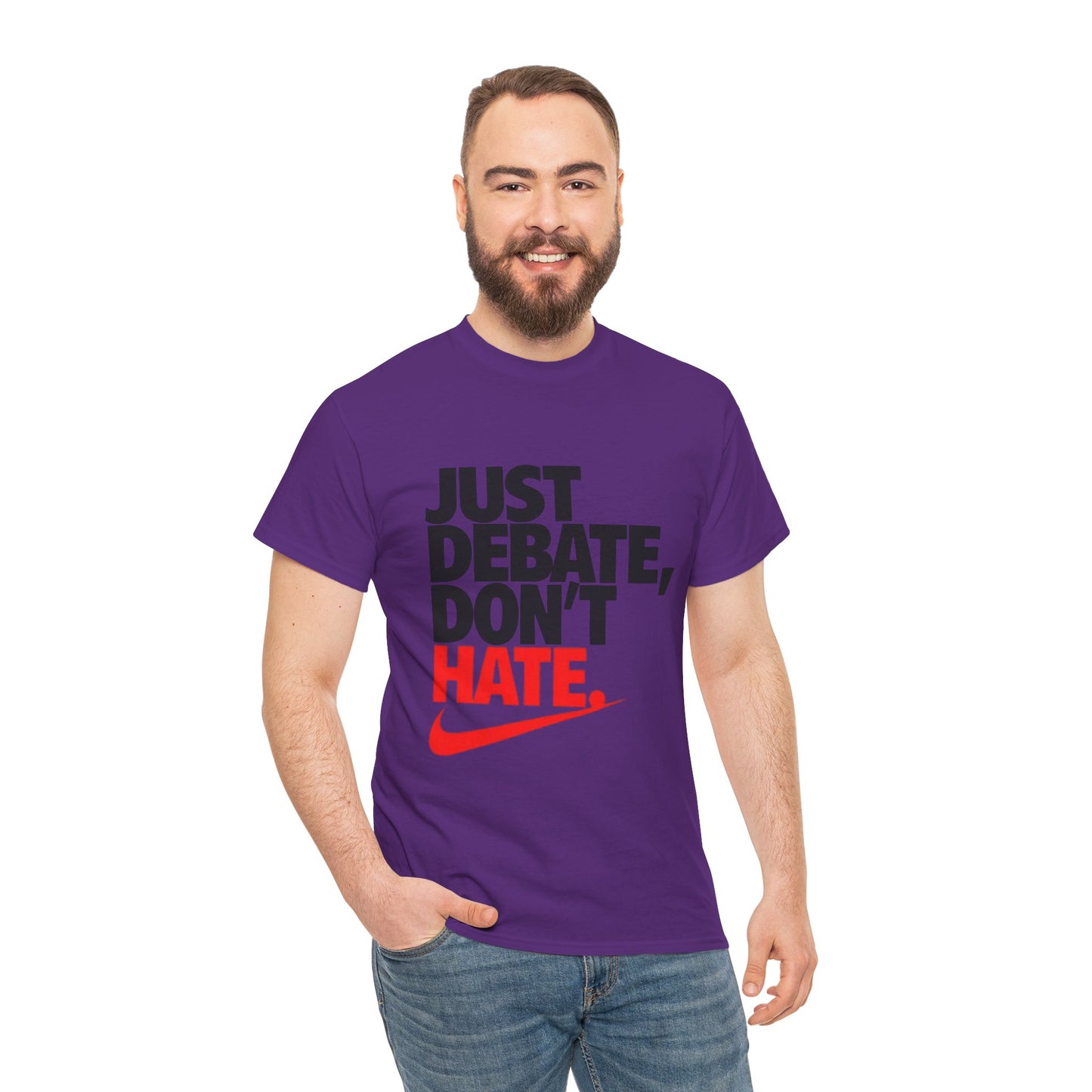 Unisex Cotton Tee - Just Debate, Don't Hate