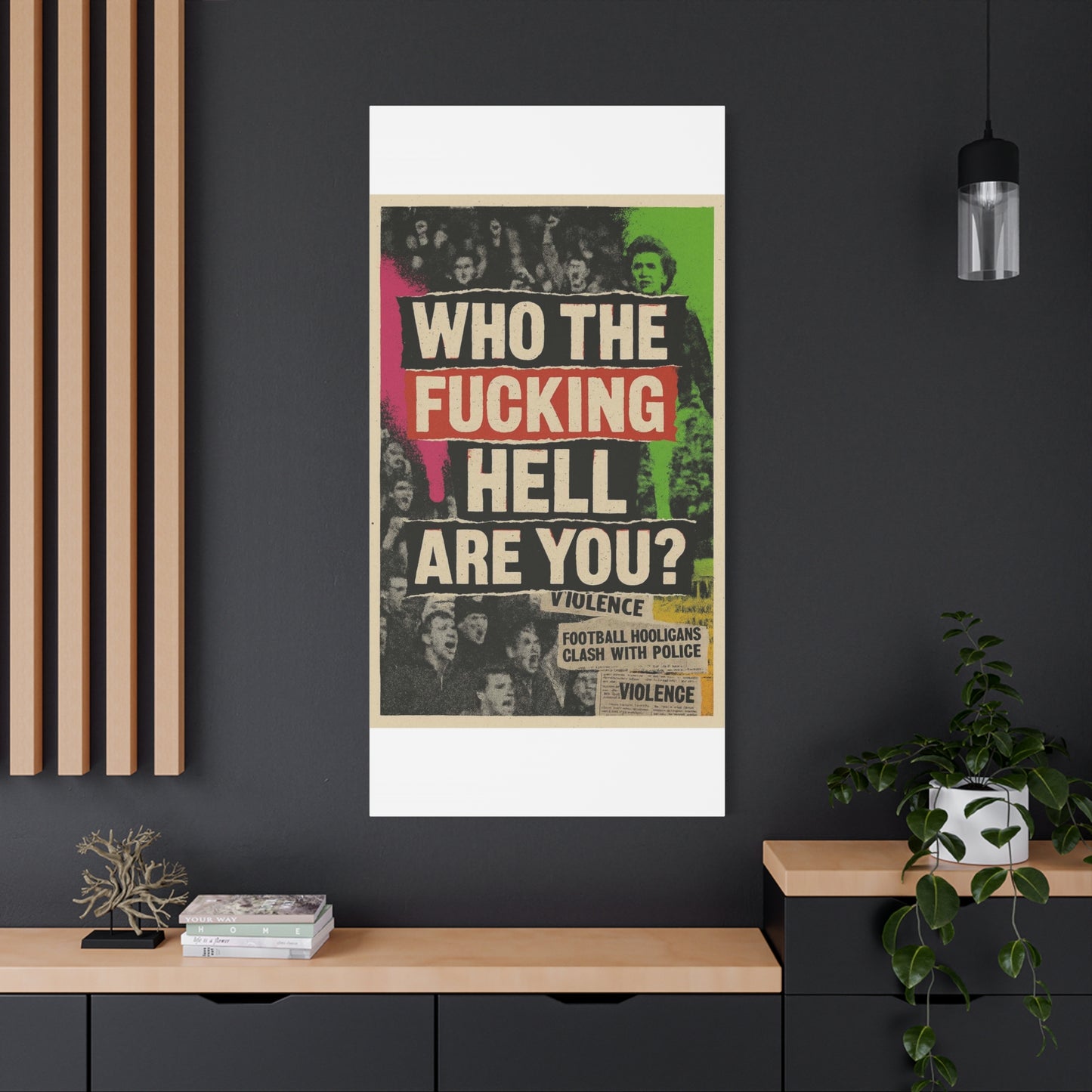 80s retro hooligan terrace chant classic design - Bold Art Canvas Print, Urban Decor, Wall Art for Home, Gift for Friends, Office Wall Decoration, Motivational Artwork