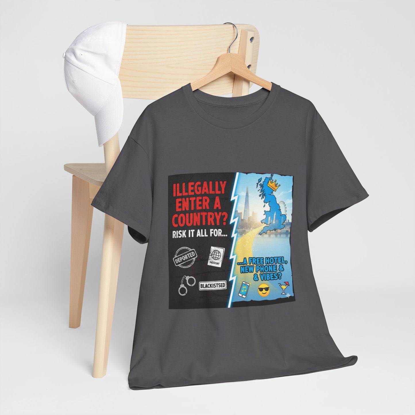 Enter illegally get free hotel t shirt - Bold Statement T-Shirt - Unisex Tee for Casual Wear, Gift for Friends, Humor Style, Graphic Tee, Perfect for Celebrations