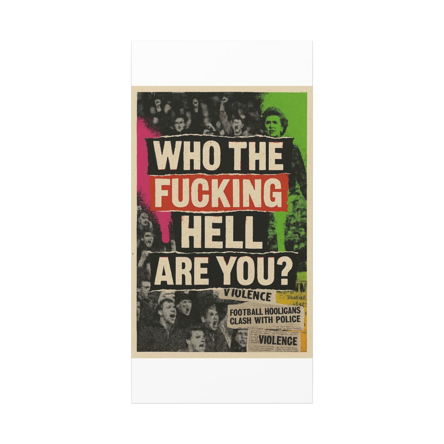 80s retro hooligan terrace chant classic design - Bold Art Canvas Print, Urban Decor, Wall Art for Home, Gift for Friends, Office Wall Decoration, Motivational Artwork