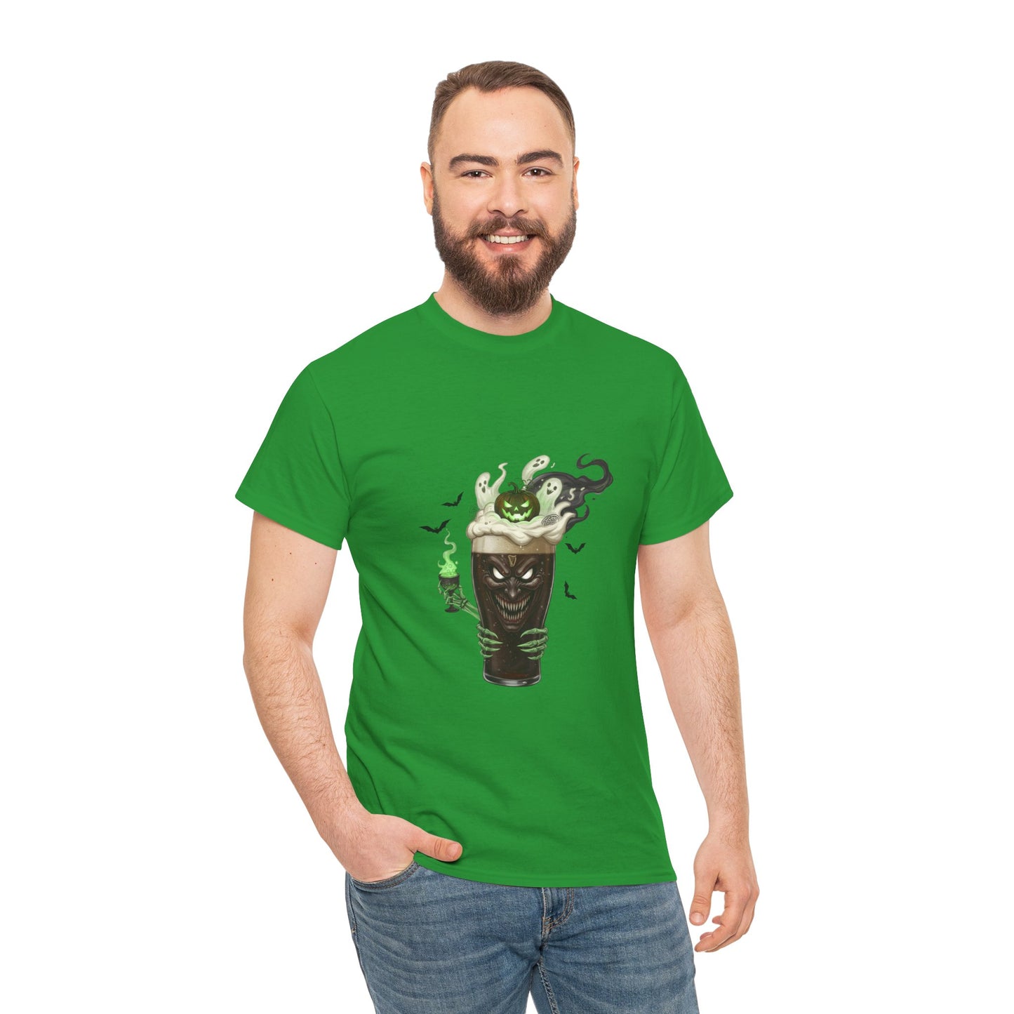 Guiness halloween Artistic Unisex Tee featuring Eco-Themed Design, Perfect for Casual Wear, Gift for Nature Lovers, Eco-Conscious Apparel, Earth Day