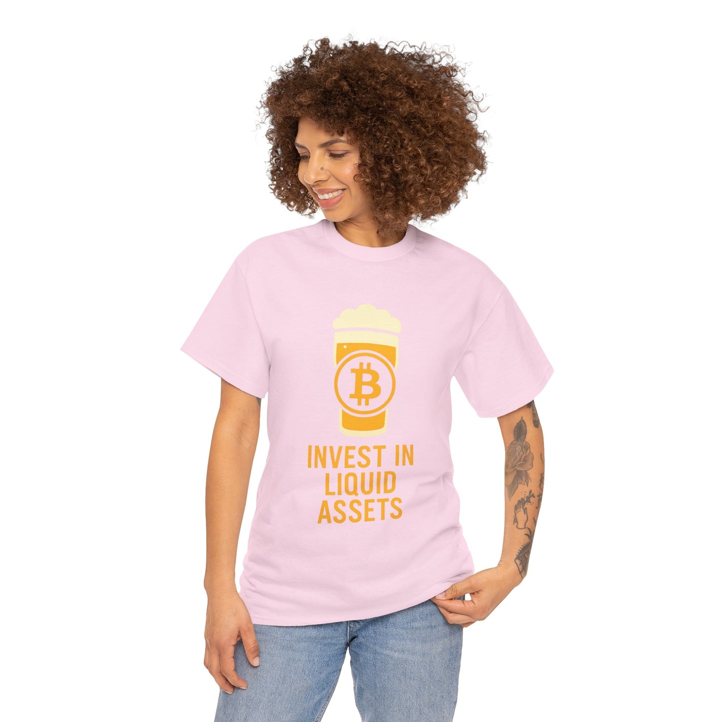 Bitcoin liquid assets Investment Unisex Heavy Cotton Tee, Crypto Shirt, Financial Humor Tee, Gift for Investors, Funny Bitcoin Apparel