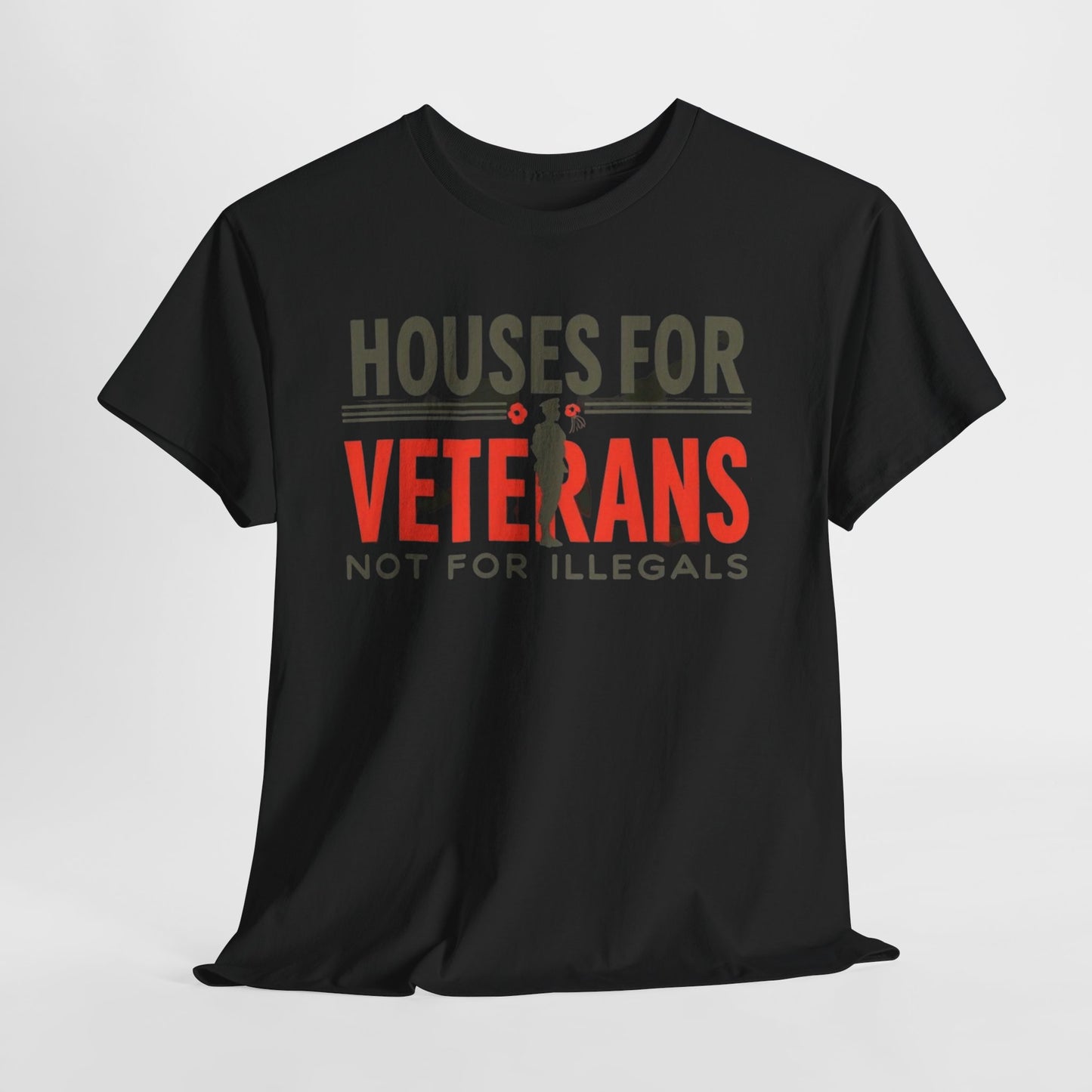 Unisex Heavy Cotton Tee - 'Houses for Veterans not for illegals' Statement Shirt for Supporters, Patriotic Gifts, Veteran Advocacy Apparel, Everyday [...]