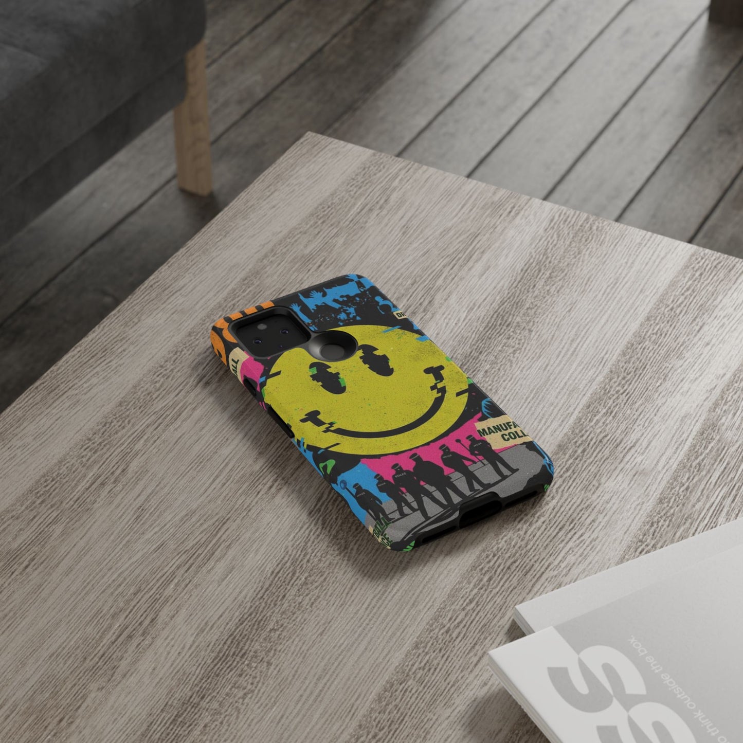 Acid house rave Vibrant iPhone Case, Tough Cases, Smiley Face Phone Cover, Fun Accessory, Colorful Phone Protector, Gift for Teenagers