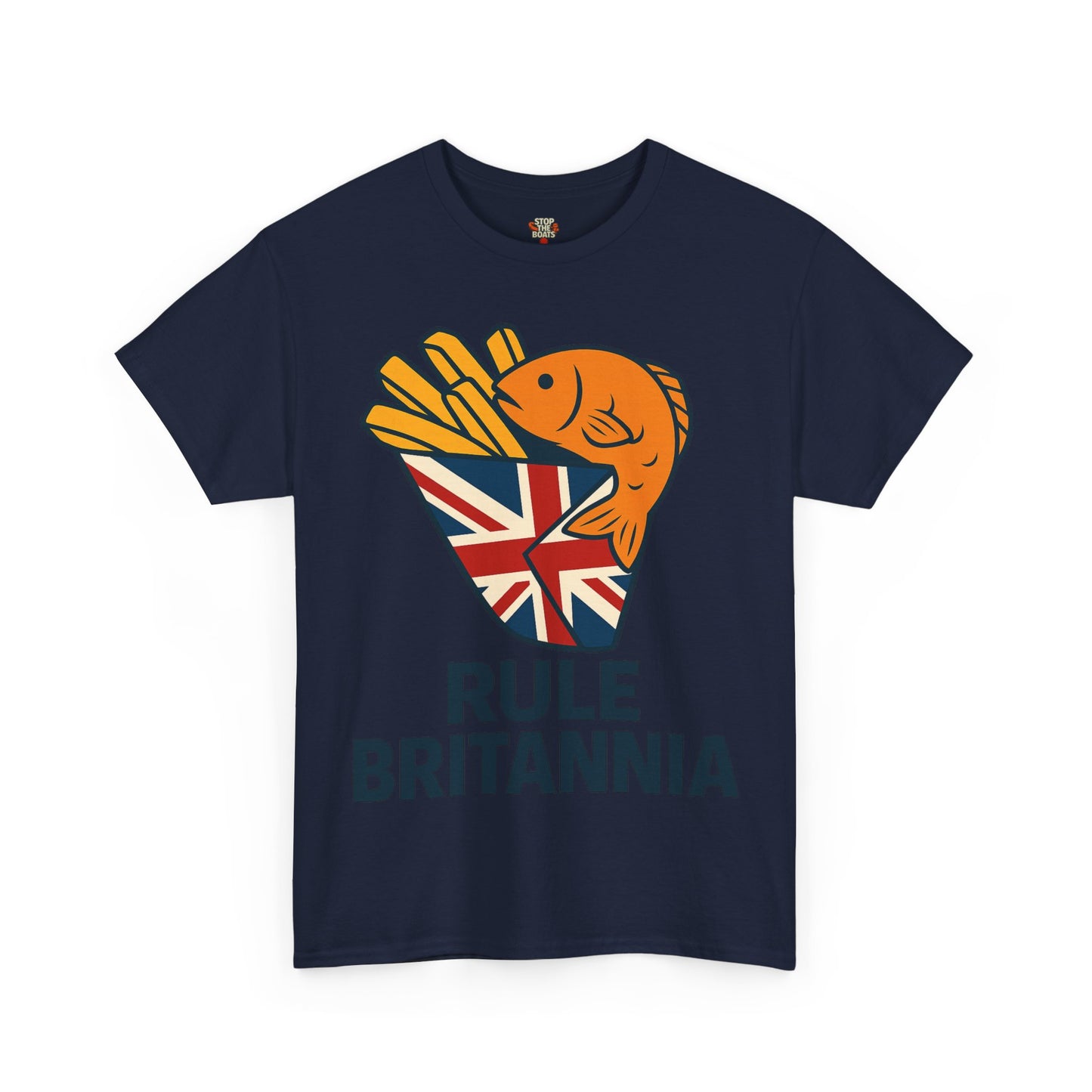 Fish & chips inspired Graphic Tee, Rule Britannia, Unisex Cotton T-Shirt, Casual Wear, Gift for Fish Lovers, Fun British Humor Shirt