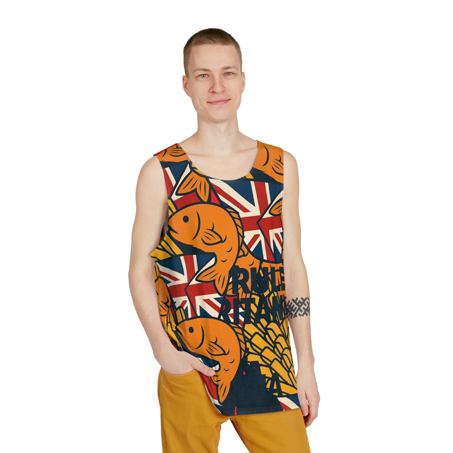 Fish & chips multi design by stoptheboat Men's Tank (AOP)