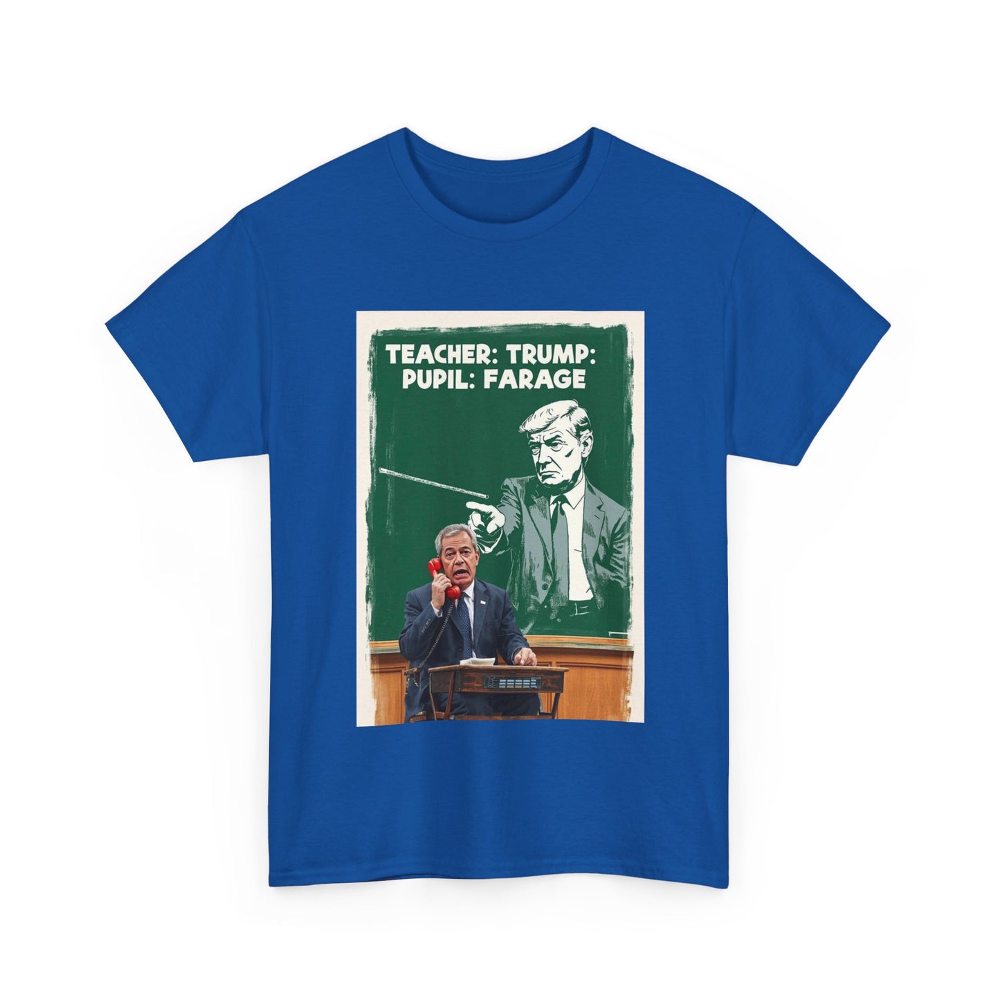 Political Humor Tee: Teacher Trump & Pupil Farage Graphic Shirt