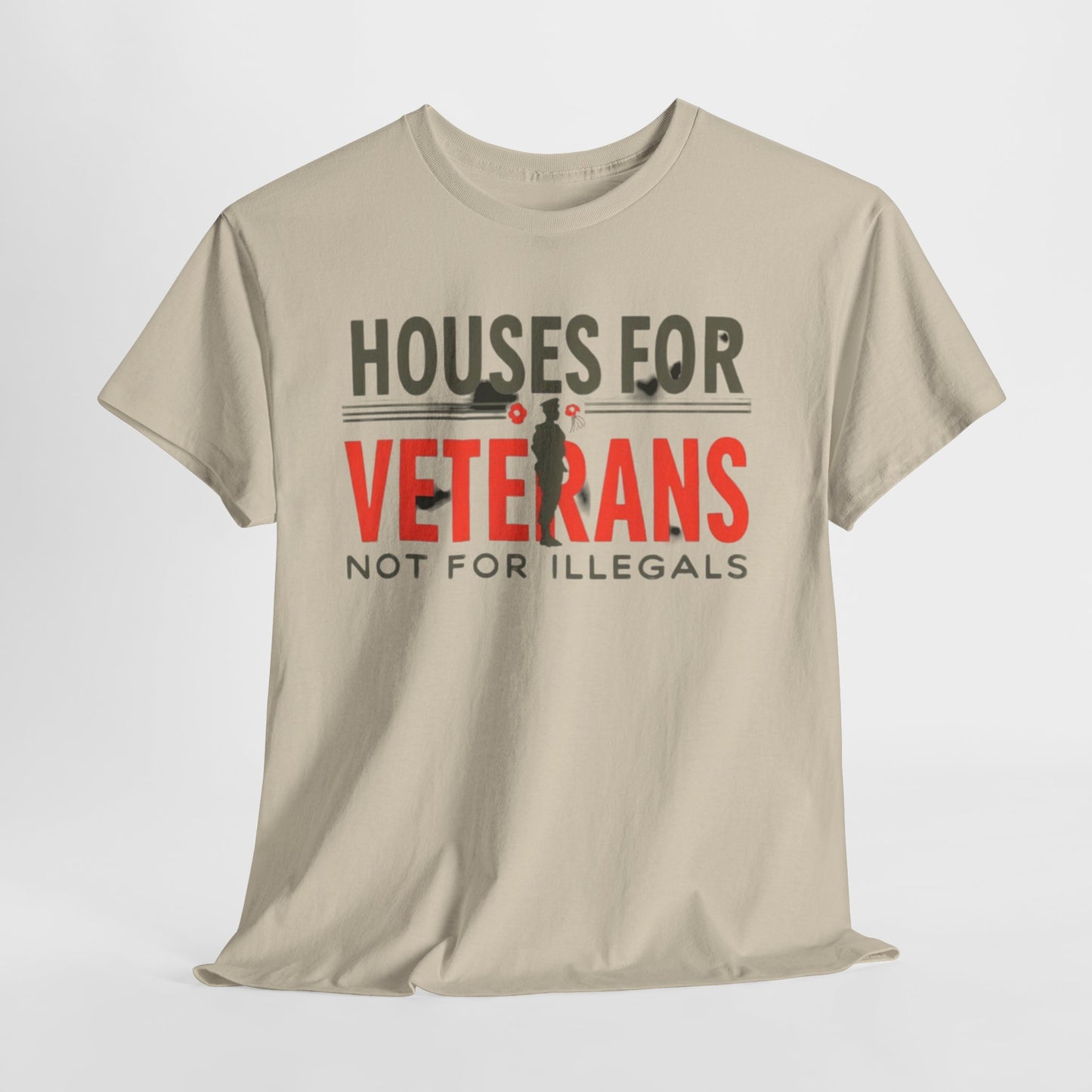 Unisex Heavy Cotton Tee - 'Houses for Veterans not for illegals' Statement Shirt for Supporters, Patriotic Gifts, Veteran Advocacy Apparel, Everyday [...]
