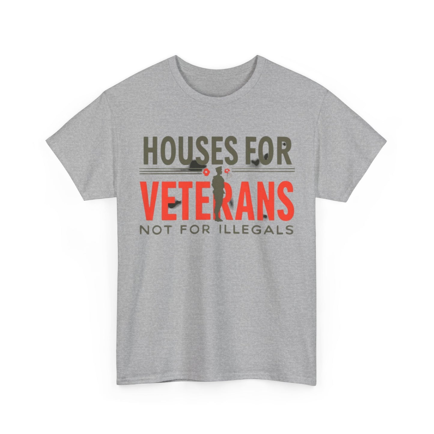 Unisex Heavy Cotton Tee - 'Houses for Veterans not for illegals' Statement Shirt for Supporters, Patriotic Gifts, Veteran Advocacy Apparel, Everyday [...]